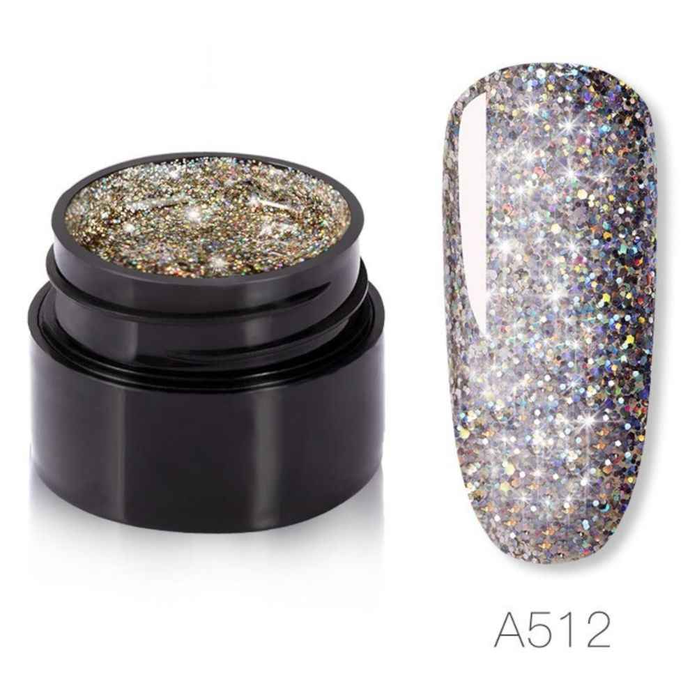 Buy Rosalind 5ml Shiny Rainbow Gel Nail Polish Bright For Glitter Painting Nail Art Design Poly UV Top Base Primer For Manicure (RL-5ML-A512) - Purplle