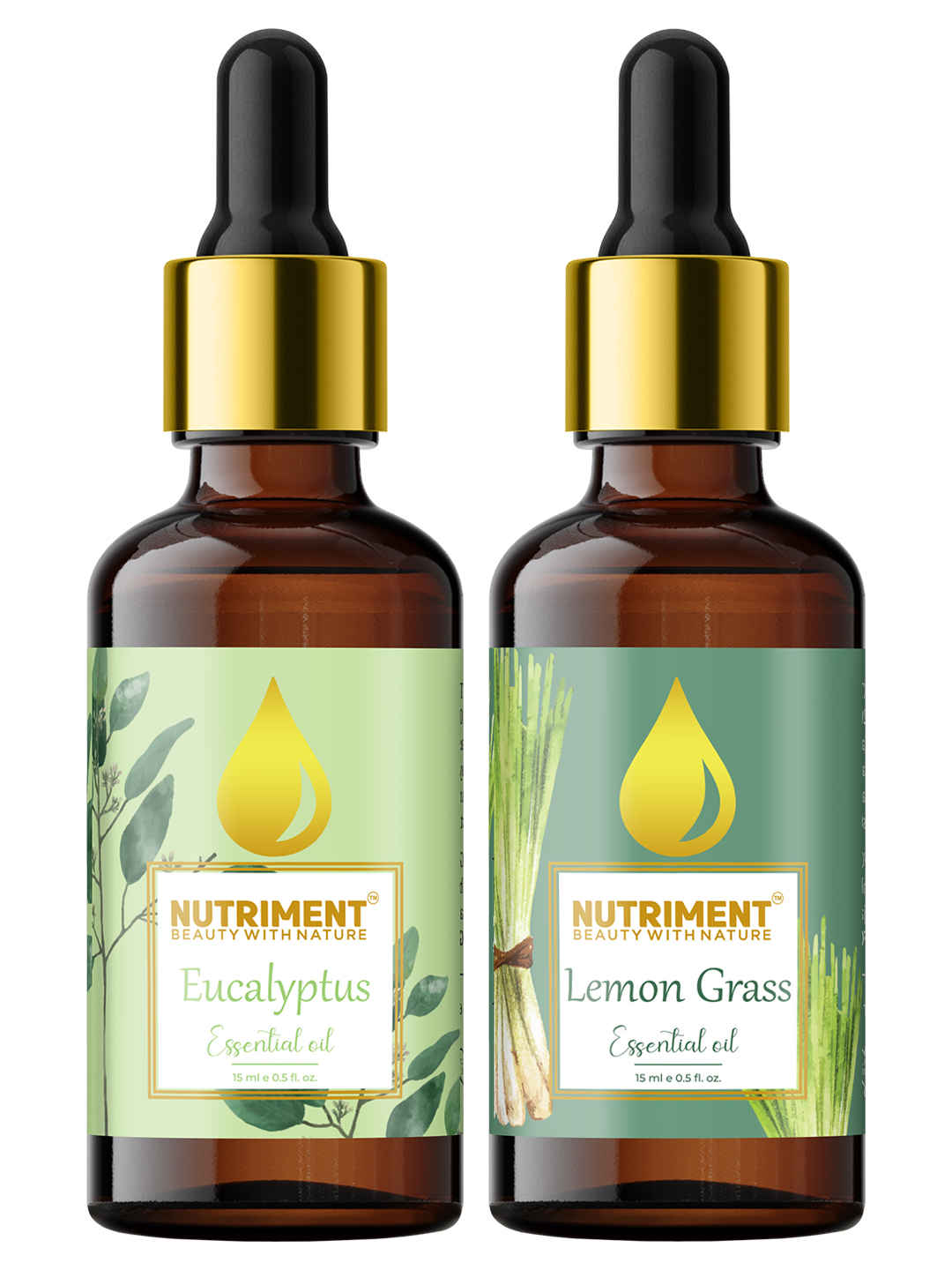 Buy Nutriment Eucalyptus & Lemon Grass Essential Oil, 15ml each (Combo of 2) - Purplle
