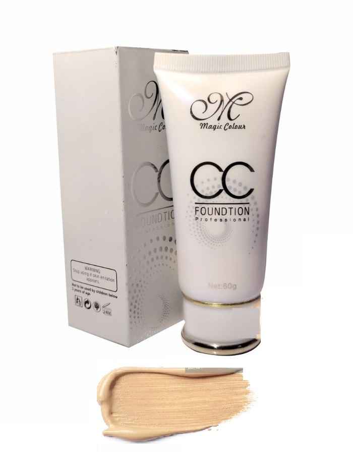 Buy Magic Colour Crystal Flawless CC Foundation Professional, Ivory, 60 gm, Full Coverage, Super Stay, Long Lasting, Waterproof, Light Weight, Professional Foundation Cream, Fair Skin Tone - Purplle