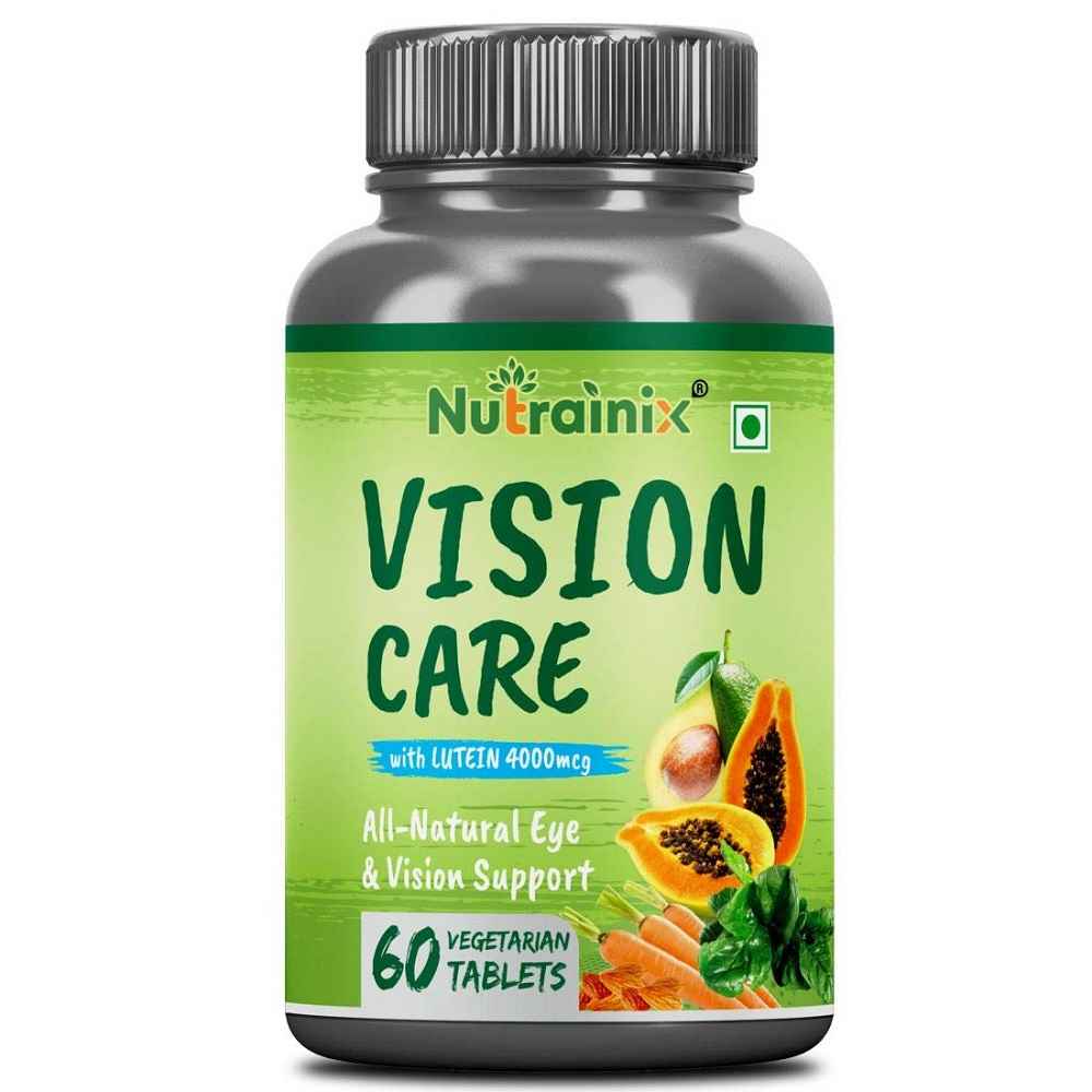 Buy Nutrainix Vision Care | Natural Eye & Vision Support | Combination of Lutein, Vitamin A, Vitamin E, Vitamin B2, Zinc & Copper - 60 Vegetarian Tablets - Purplle