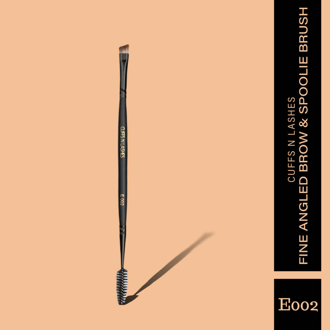Buy Cuffs N Lashes Makeup Brushes, E002 Fine Angled Brow Brush & Spoolie - 1 pc - Purplle