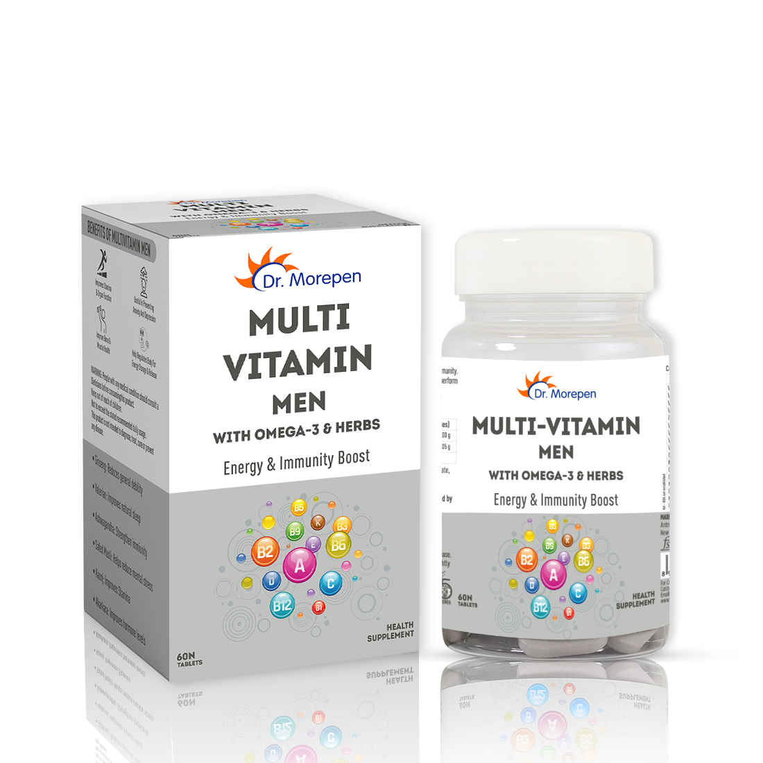 Buy DR. MOREPEN Multivitamins For Men With Omega 3 & Herbs - 60 Veg Tablets - Purplle
