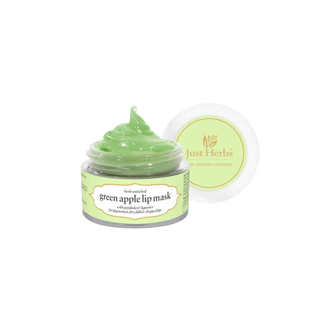 Buy Just Herbs Ayurvedic & Vegan Green Apple Lip Mask for Chapped, Pi gmented & Dark lips, 15 gm - Purplle