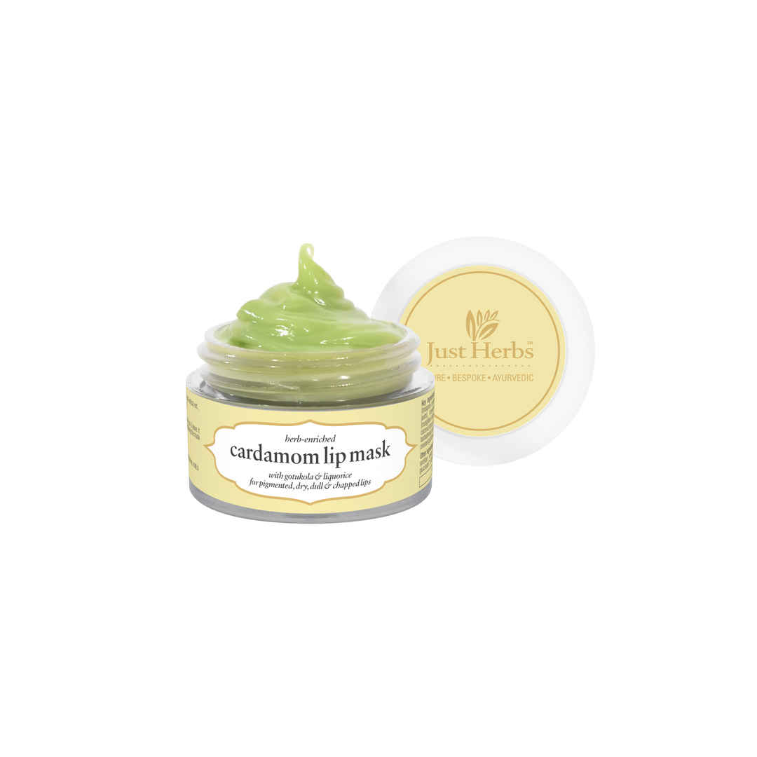 Buy Just Herbs Ayurvedic & Vegan Cardamom Lip Mask for Chapped, Pi gmented & Dark lips, 15 gm - Purplle