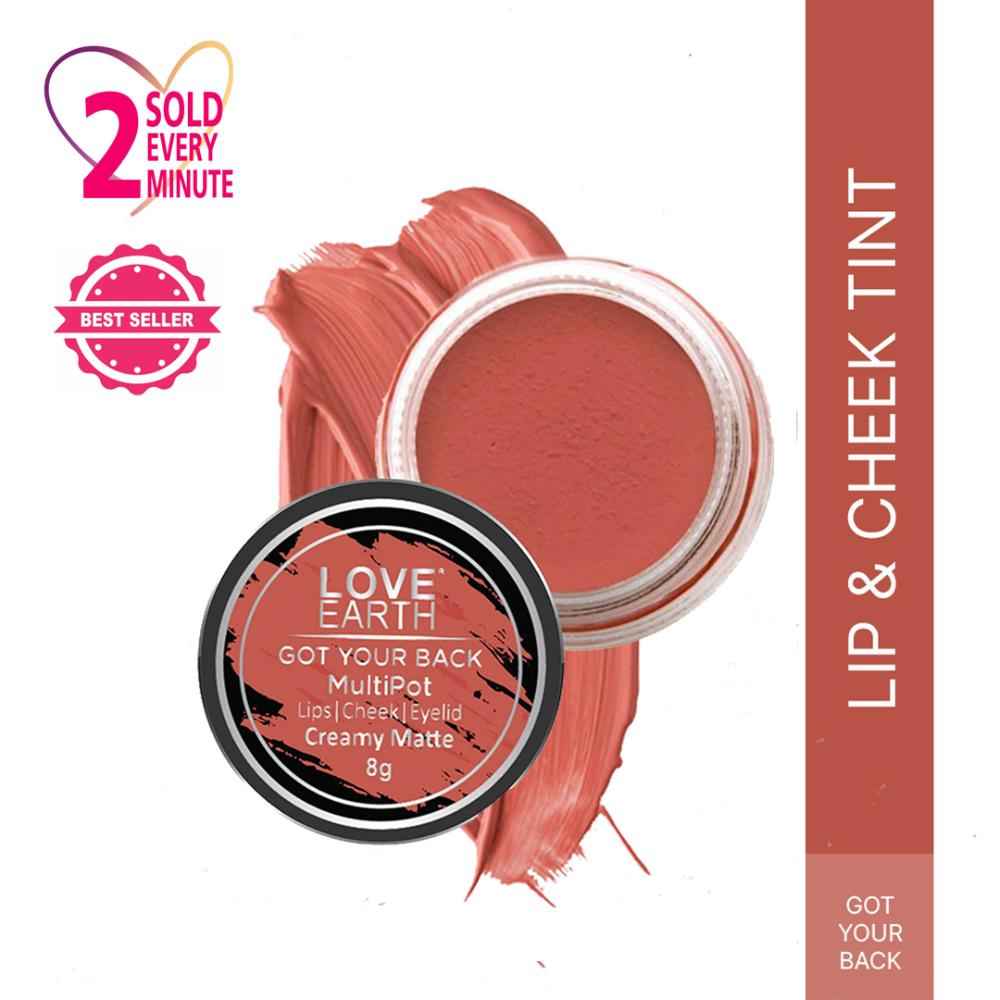 Buy Love Earth Lip Tint & Cheek Tint Multipot-Got Your Back with jojoba oil And Vitamin E For Lips, Eyelids & Cheeks - 8 gm - Purplle