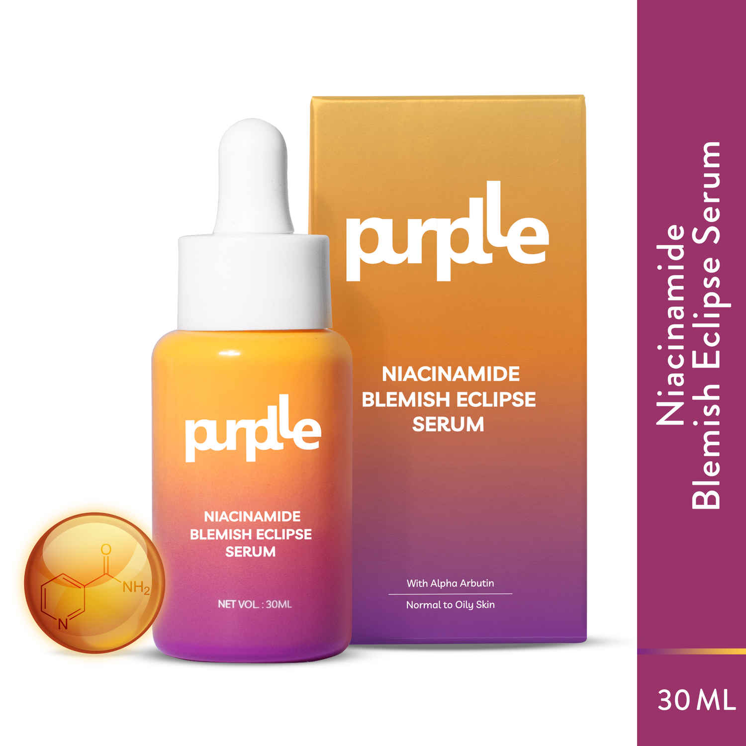 Buy Purplle Niacinamide Blemish Eclipse Serum | Oily Skin | Anti-acne | Fights Dark Spots | Combats Hyperpigmentation | Brightening (30 ml) - Purplle