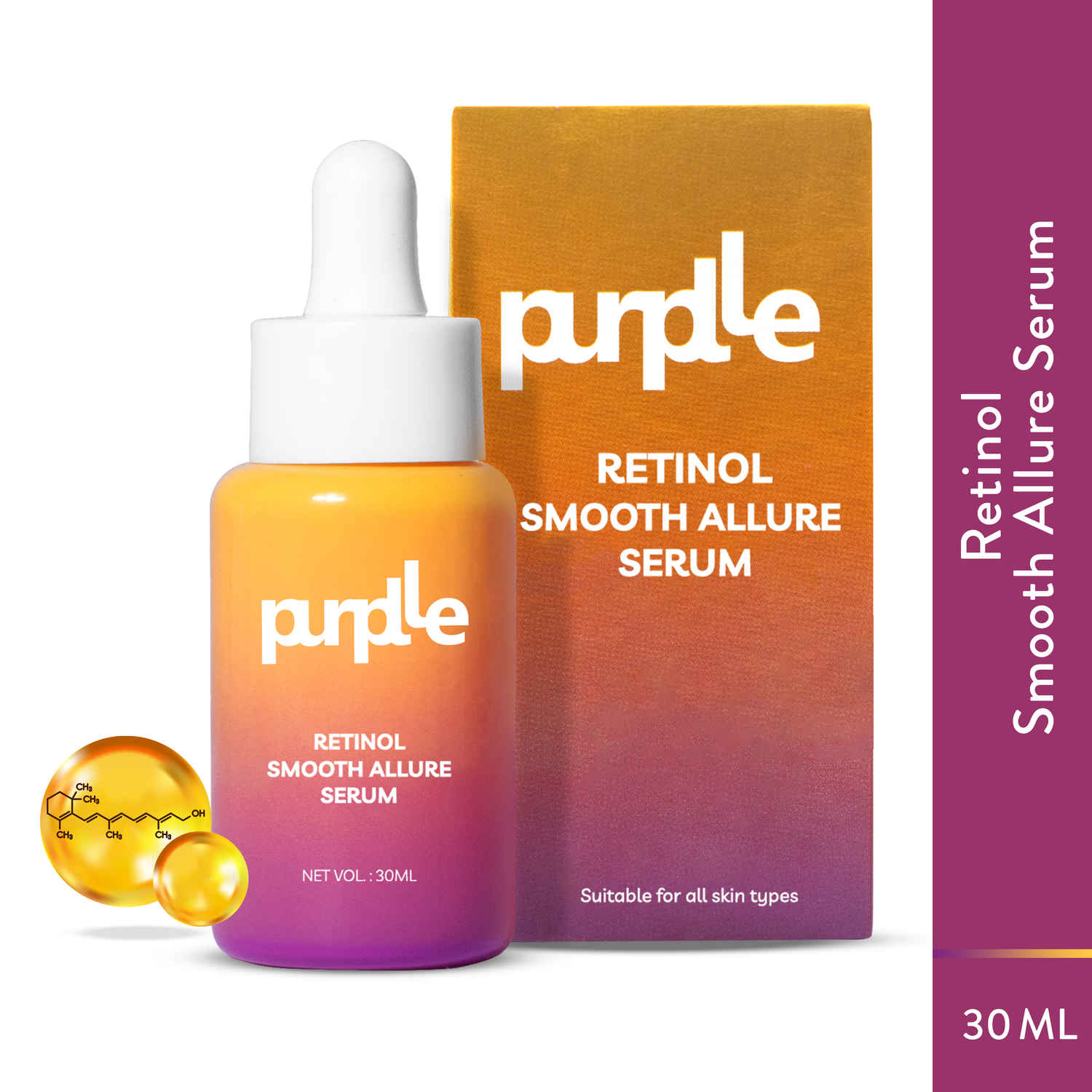 Buy Purplle Retinol Smooth Allure Serum | All Skin Types | Brightening | Blurs Pores | Reduces Fine Lines | Improves Elastcity | Combats Hyperpigmentation (30 ml) - Purplle