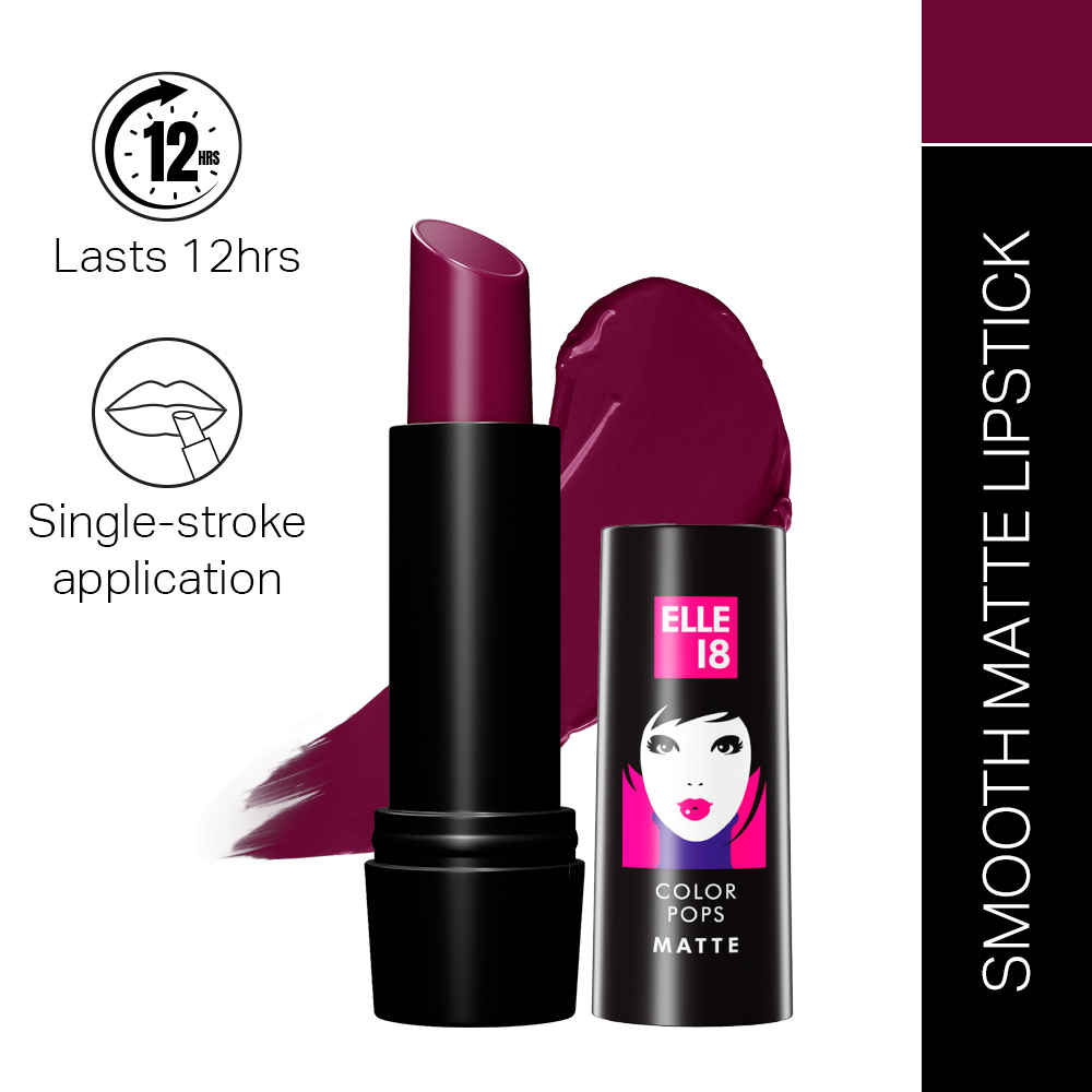 Buy Elle 18 Color Pop Matte Lip Color, W11, Cherry Wine, 4.3 gm - Purplle