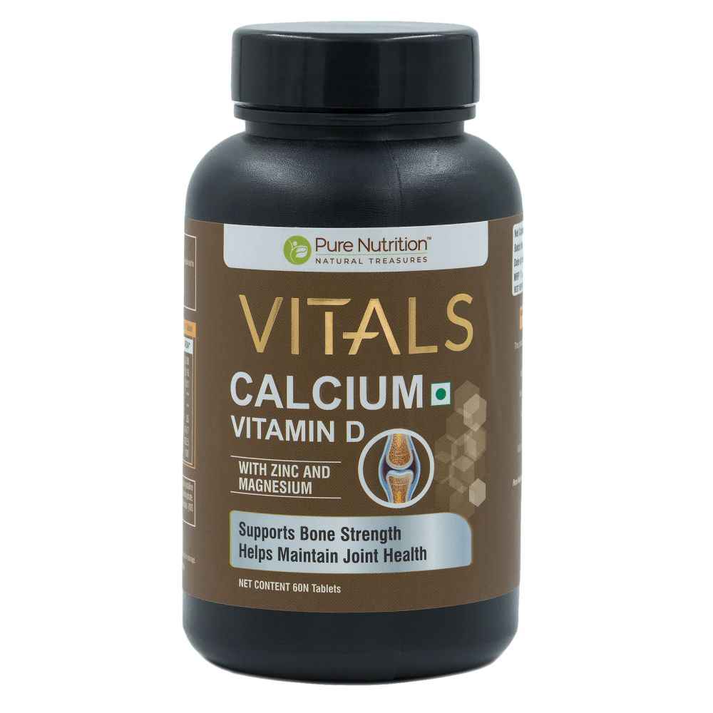 Buy Pure Nutrition Calcium Vitamin D With Zinc & Magnesium 60 Tablets - Purplle