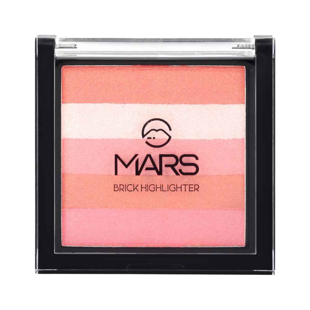 Buy MARS 5 Shades in 1 Brick Highlighter Palette | Blush Topper for Face Makeup | Compact size (7.5 gm) (Shade-02) - Purplle