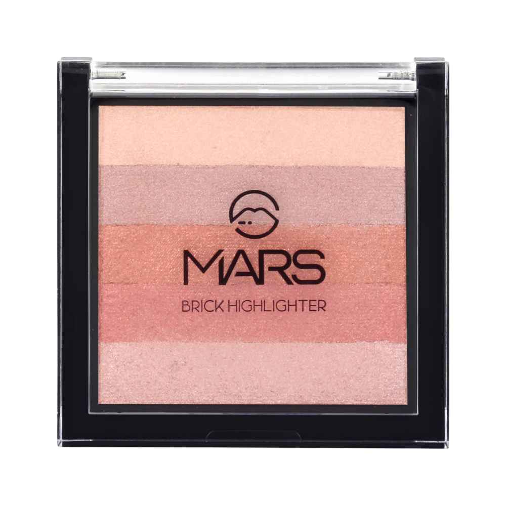 Buy MARS 5 Shades in 1 Brick Highlighter Palette | Blush Topper for Face Makeup | Compact size (7.5 gm) (Shade-03) - Purplle