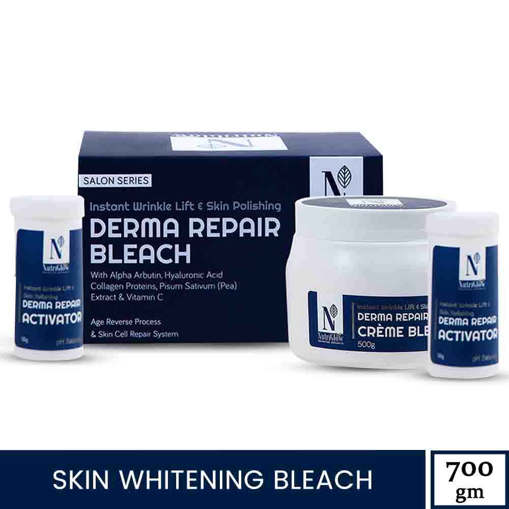 Buy NutriGlow Advanced Organics Derma Repair Bleach For Instant Wrinkle Lift, 700 gm - Purplle