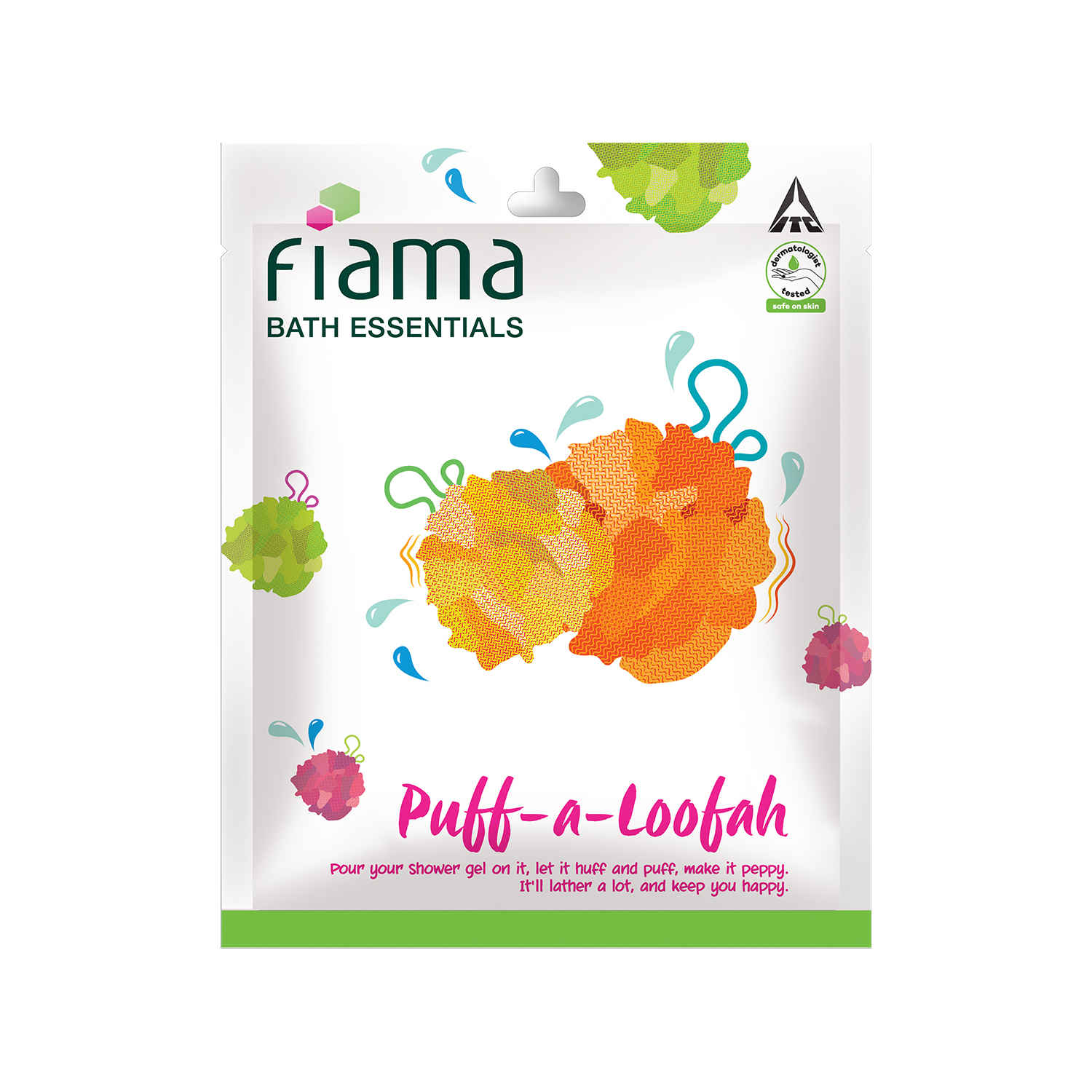 Buy Fiama Bath Essentials Puff-a-Loofah (Color May Vary) 1 Pc - Purplle