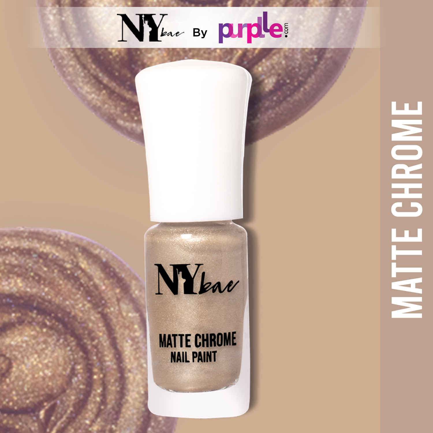 Buy NY Bae Matte Chrome Nail Paint - Brown Chiffon 10 (3 ml) | Brown | Chrome Effect | Matte Finish | Intense Pigmentation | Chip Resistant | Travel Friendly | Vegan | Cruelty Free - Purplle