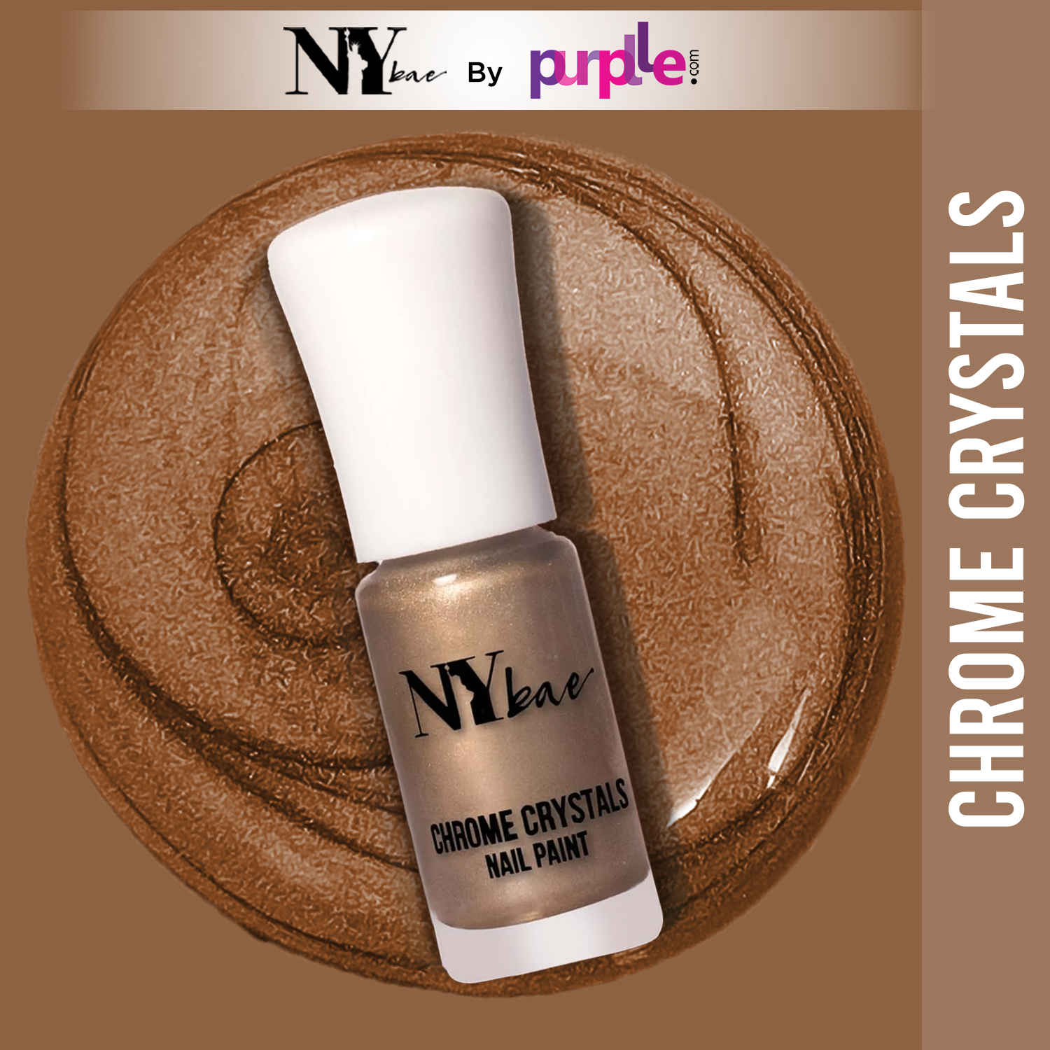 Buy NY Bae Chrome Crystals Nail Paint - Gold Monkstone 02 (3 ml) | Gold | Glossy Finish | Rich Pigment | Chip-proof | Full Coverage | Vegan - Purplle