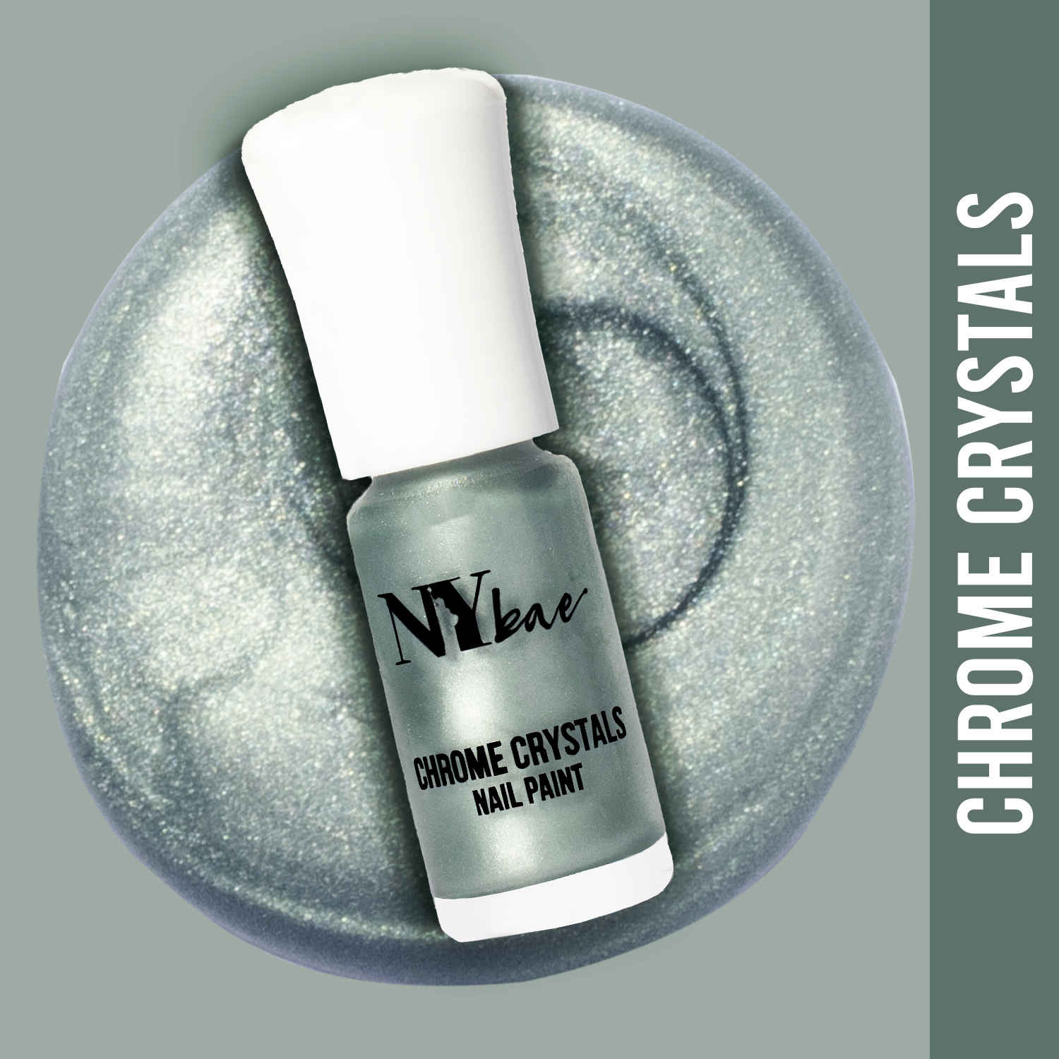 Buy NY Bae Chrome Crystals Nail Paint - Blue Turquoise 05 (3 ml) | Blue | Glossy Finish | Rich Pigment | Chip-proof | Full Coverage | Vegan - Purplle