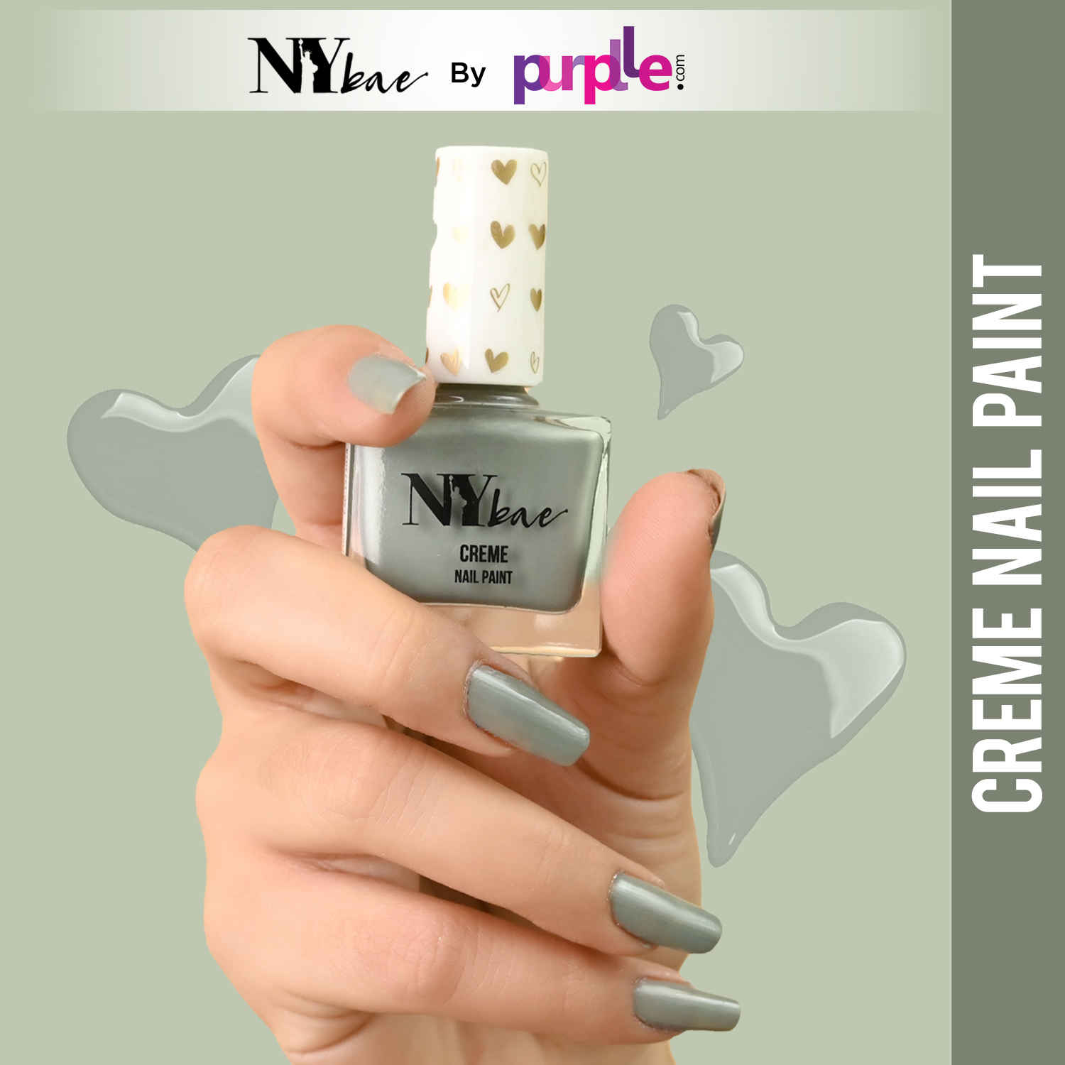 Buy NY Bae Creme Nail Paint - Hunter Green 06 (10 ml) | Grey | Rich Pigment | Chip-proof | Full Coverage | Travel Friendly | Vegan - Purplle