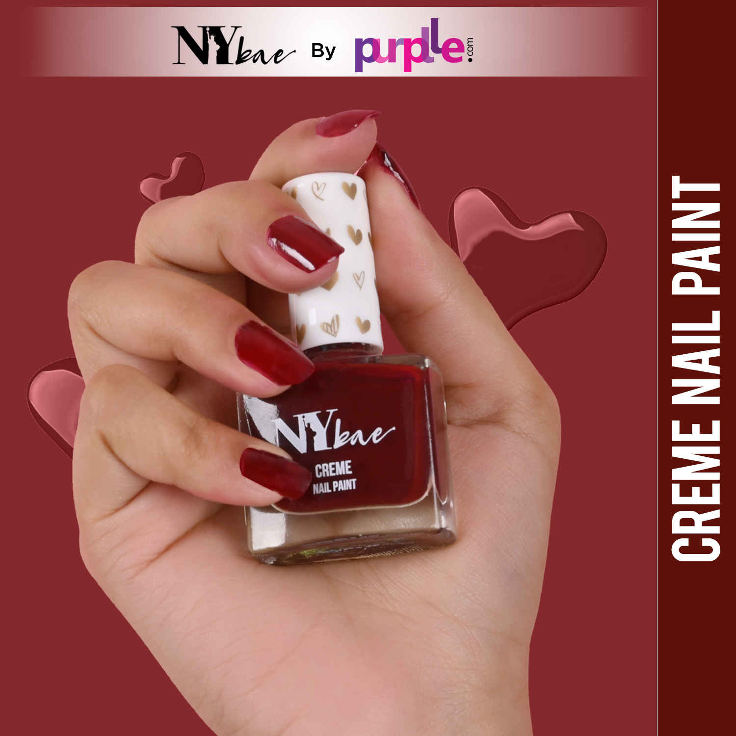 Buy NY Bae Creme Nail Paint - Sangria Red 30 (10 ml) | Red | Rich Pigment | Chip-proof | Full Coverage | Travel Friendly | Vegan - Purplle