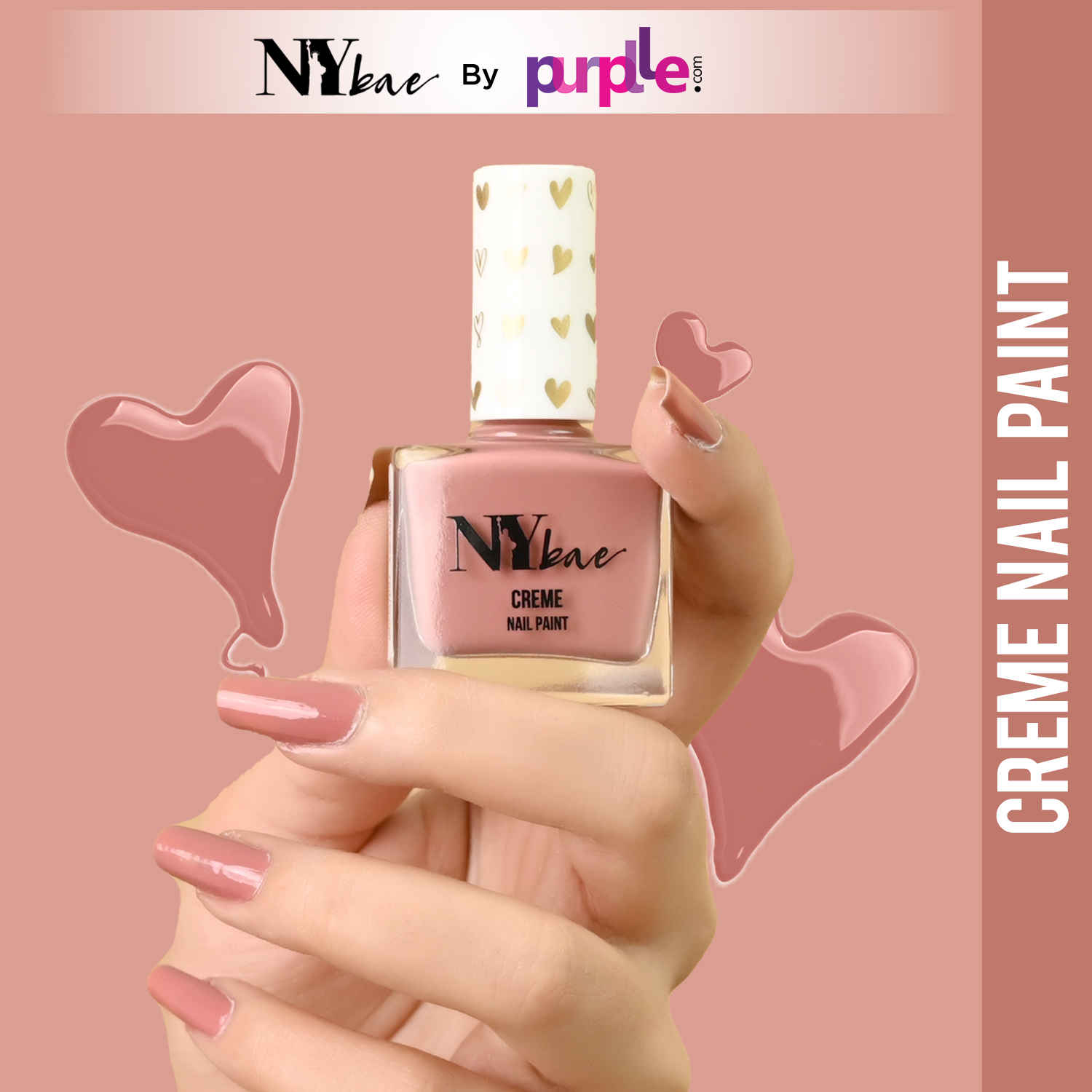 Buy NY Bae Creme Nail Paint - Strawberry Peach (10 ml) | Nude | Rich Pigment | Chip-proof | Full Coverage | Travel Friendly | Vegan - Purplle