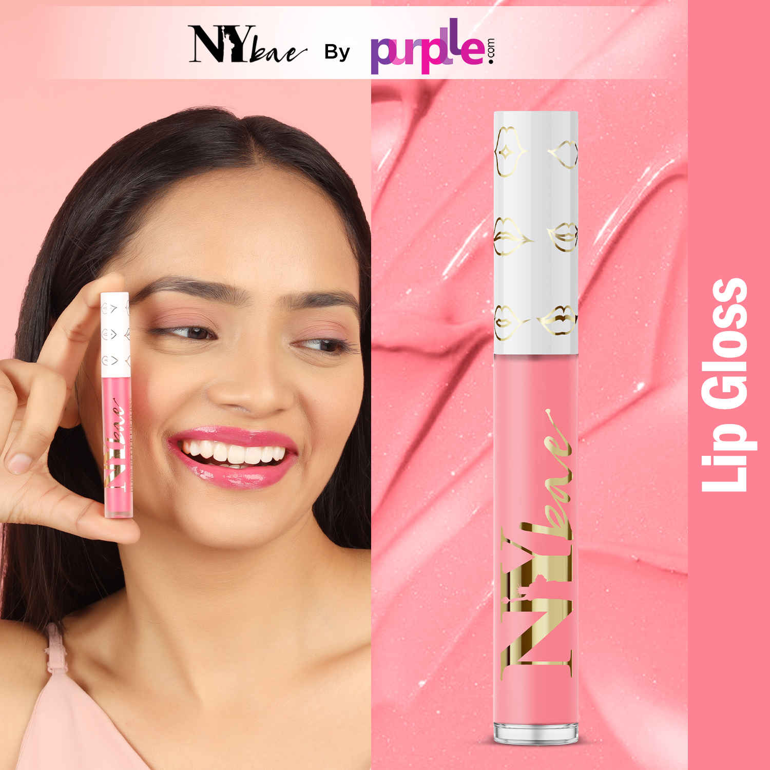 Buy NY Bae Gloss Getter Lip Gloss - Pink Melon 02 (2.8 ml) | Pink | Satin Glossy Finish | Rich Colour Payoff | Lightweight | Non-Sticky | Multipurpose - Purplle