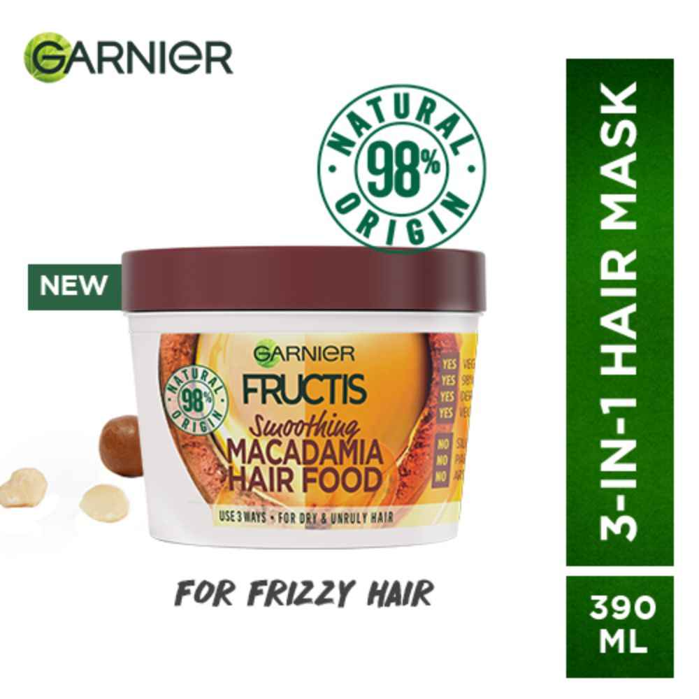 Buy Garnier Fructis Smoothing Hair Mask For Dry Hair - Deep Smooth Macadamia Hair Food (390 ml) - Purplle