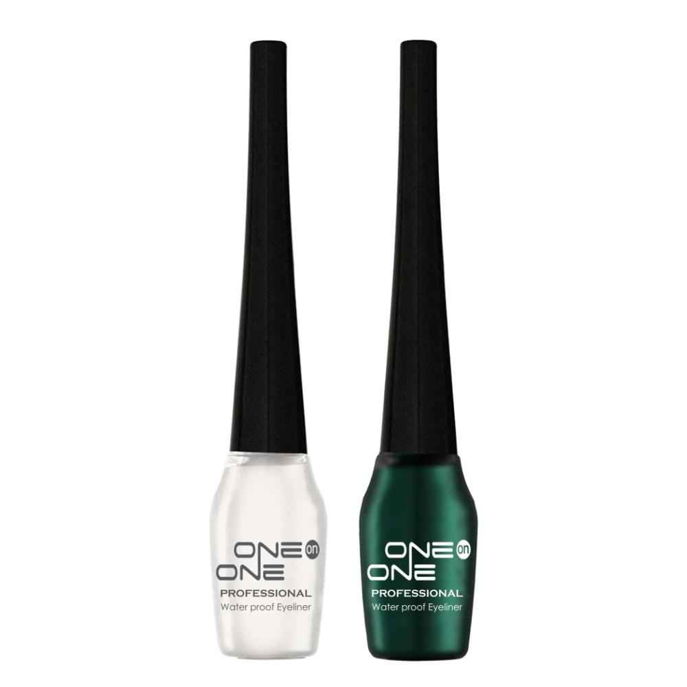 Buy ONE on ONE Waterproof Eyeliner, Set of 2 (White and Green) - Purplle