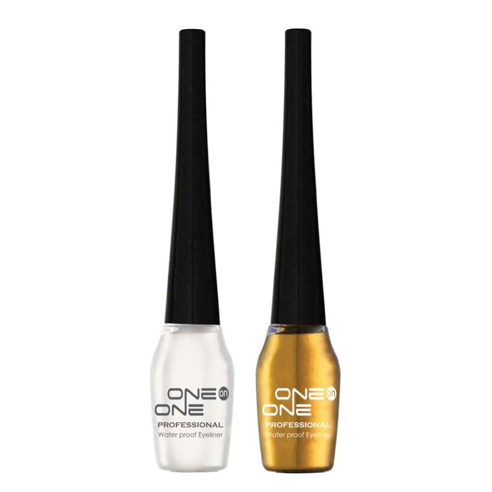 Buy ONE on ONE Waterproof Eyeliner, Set of 2 (White and Golden) - Purplle