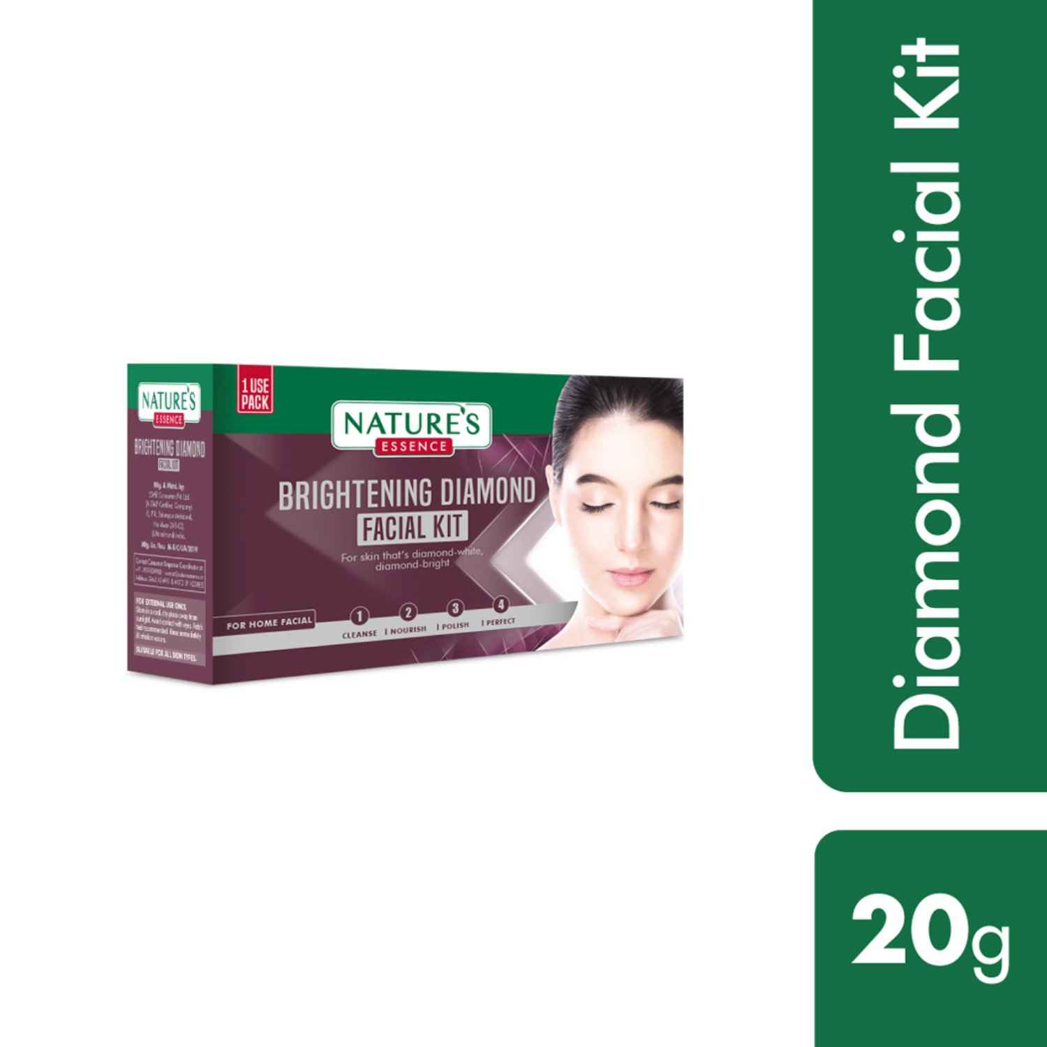 Buy Nature's Essence Brightening Diamond Facial Kit, Single Use Pack ,20 gm - Purplle