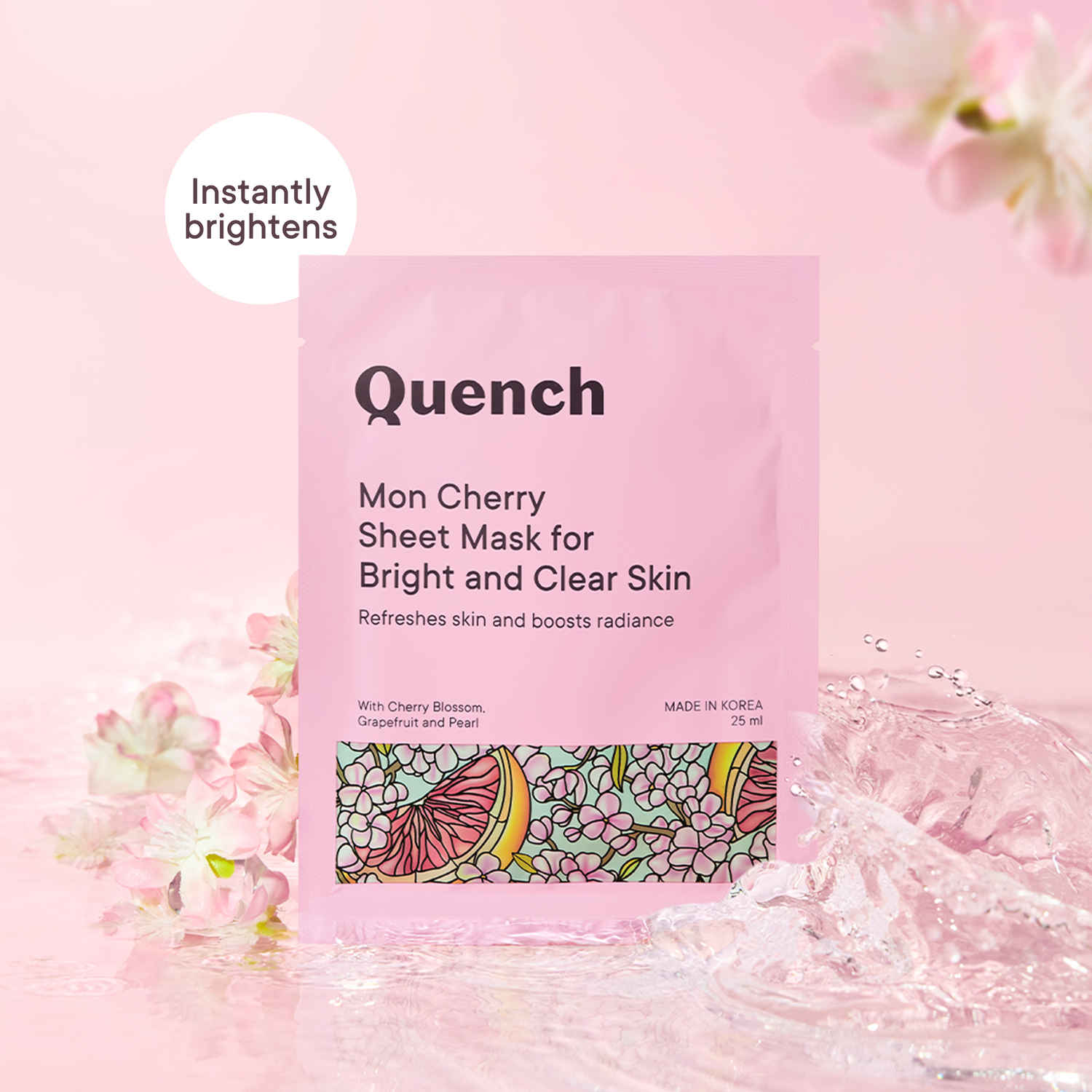 Buy Quench Botanics Cherry Blossom Sheet Mask For Bright & Clear Skin With Pearl Extracts (Pack Of 1) - Purplle