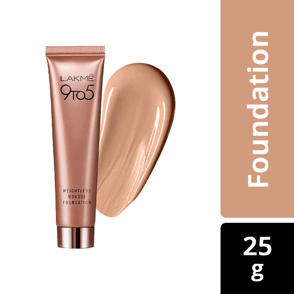 Buy Lakme 9 To 5 Weightless Mousse Foundation - Bronzed Glow (25 g) - Purplle
