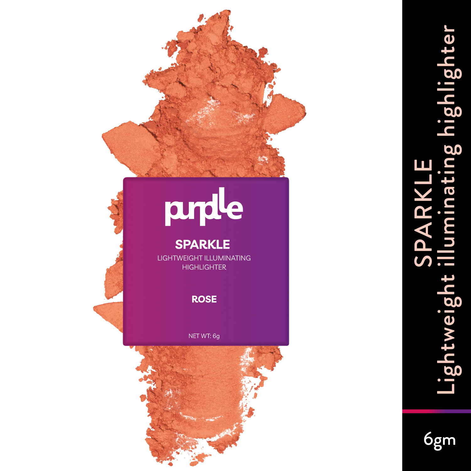 Buy Purplle Sparkle Lightweight Illuminating Highlighter - Rose | Ultra Shimmery| High Pigmentation | Lifts Face | Blendable | Long Lasting (6gm) - Purplle