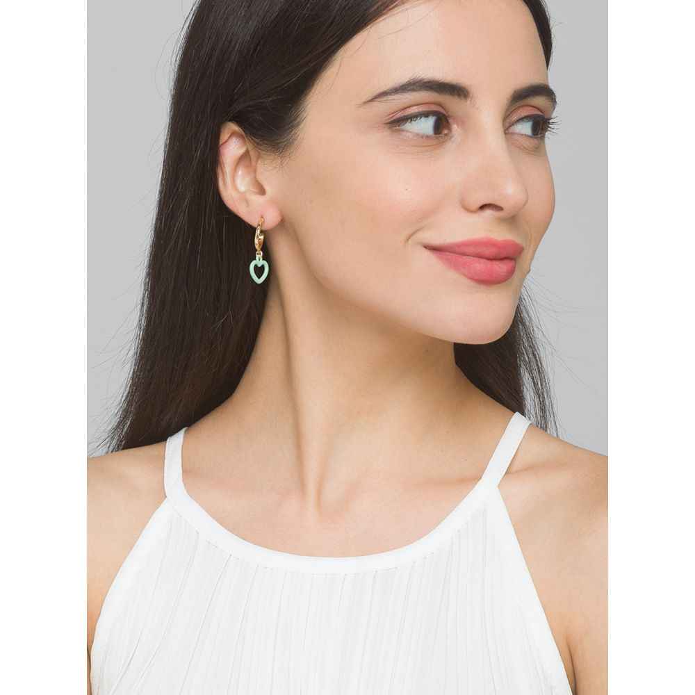 Buy Lilly & Sparkle Alloy Gold Toned Heart Shape And Simple Bali Earrings For Women - Set Of 6 - Purplle