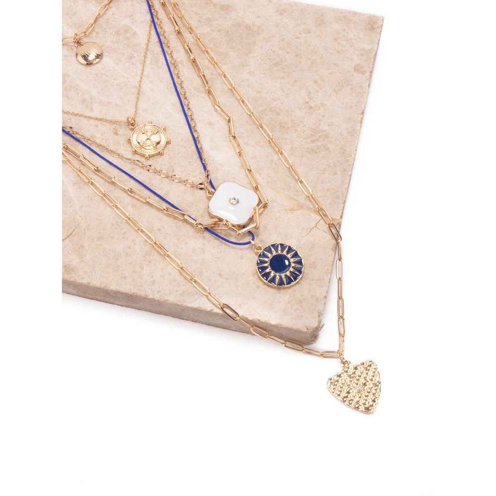 Buy Lilly & Sparkle Alloy Gold Toned Multi Layered And Multi Dark Lustrous Colored Charms Necklace For Women - Purplle