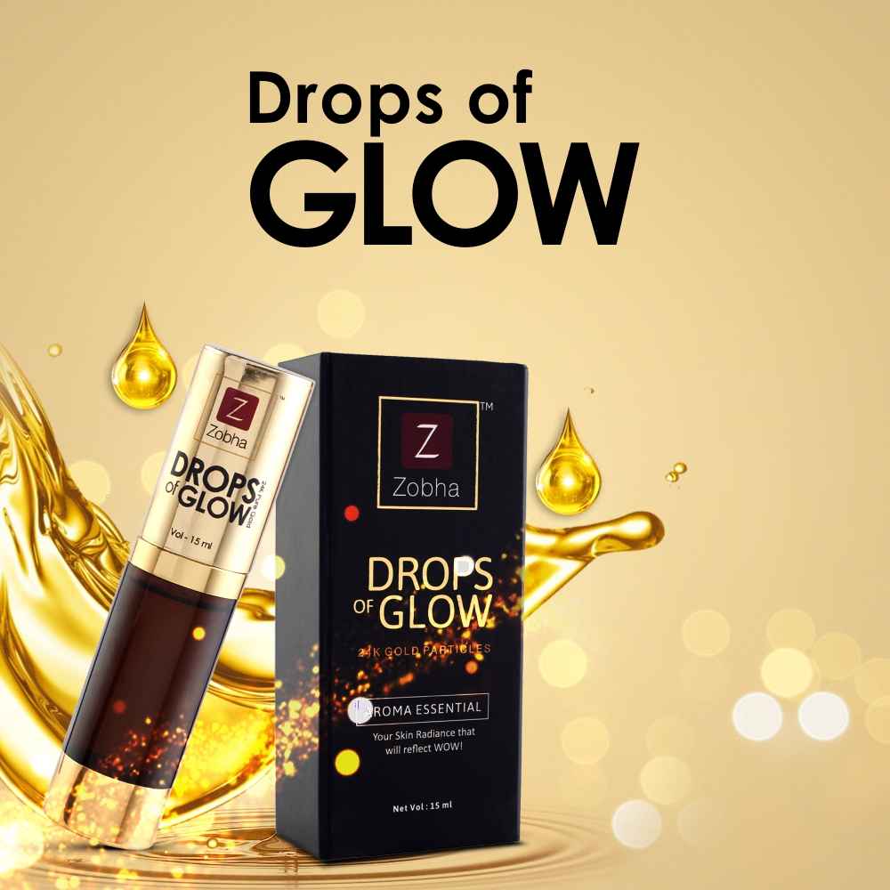 Buy Zobha Drops of Glow Precious 24K Gold Suitable For All Skin Types - Facial Glow, Signs of Ageing (15 ml) - Purplle