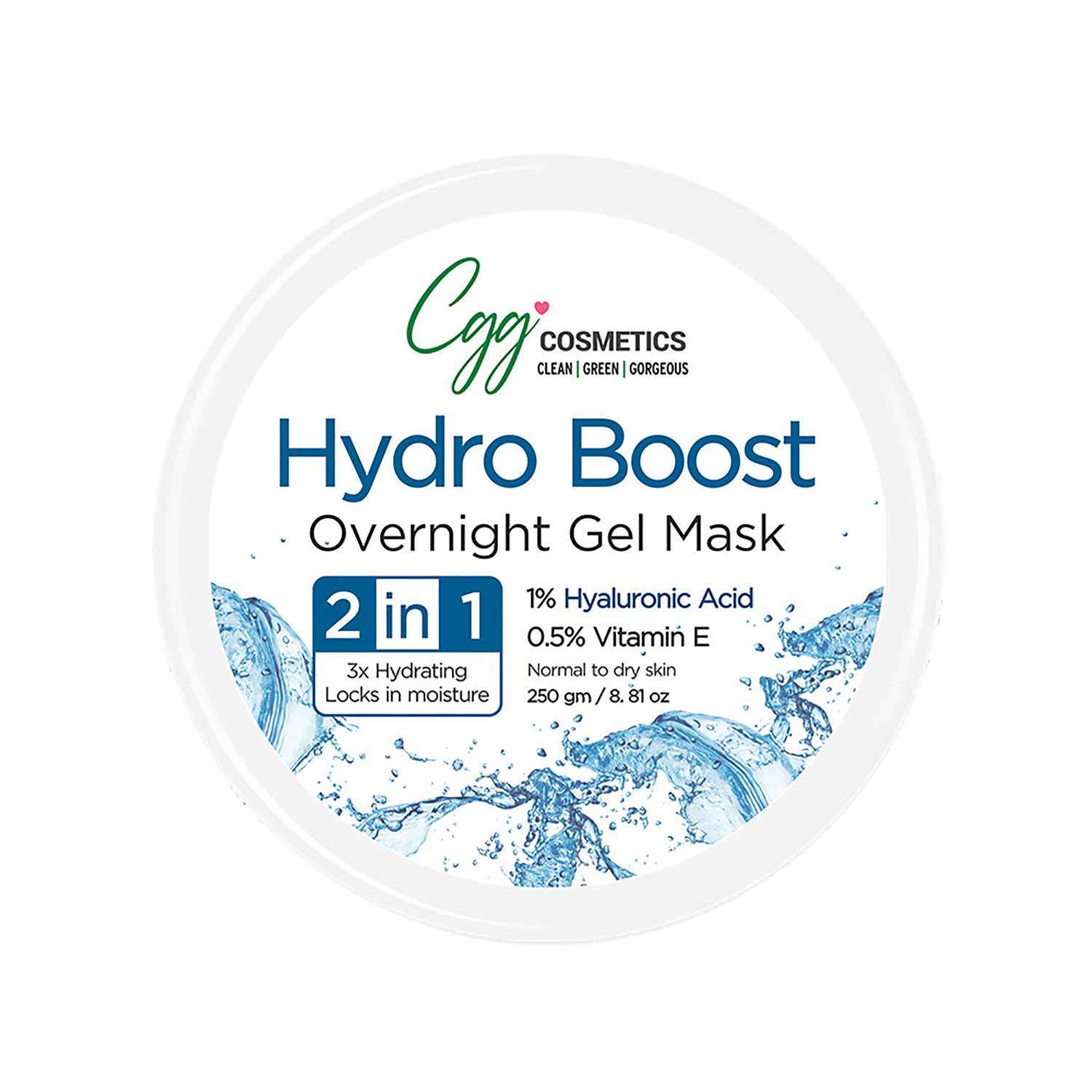 Buy CGG Cosmetics Hydro Boost Overnight Gel Mask with Hyaluronic Acid-3X Hydration & Glowing Skin-All Skin Types (250 g) - Purplle