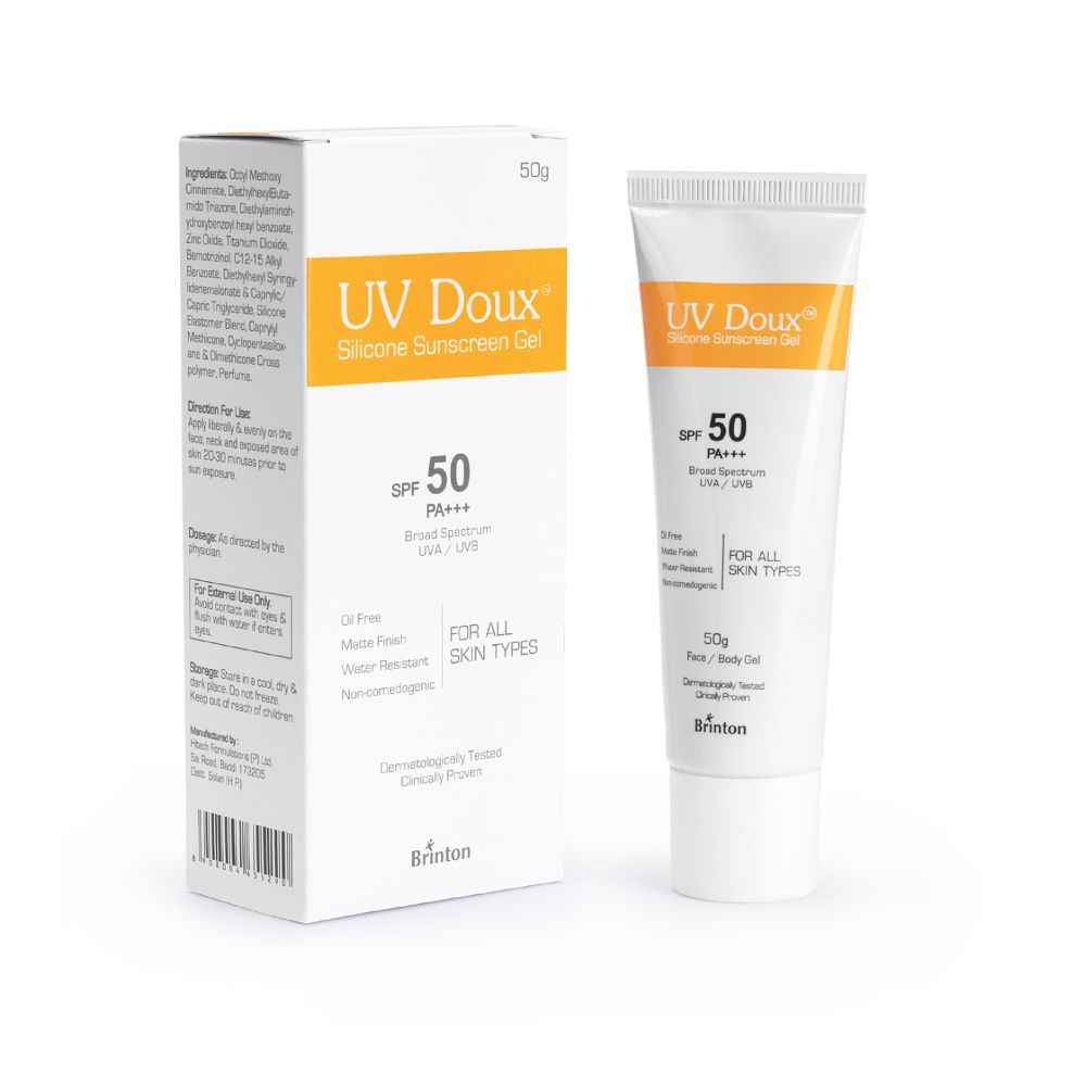 Buy Brinton Uv Doux Face & Body Sunscreen Gel With Spf 50 Pa+++ In Matte Finish And Oil Free Formula| Water Resistant Sunscreen| Protection Against Uva/Uvb Rays |For All Skin Types (50 g) - Purplle