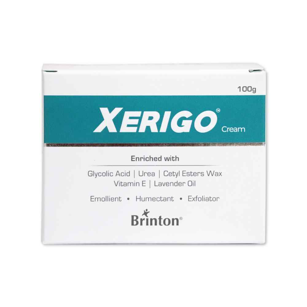 Buy Brinton Xerigo Intense Skin Moisturizing Cream With Exfoliating Ingredients For Cracked Feet, Elbow & Knees, Prevents Moisture Loss, Non-Greasy Quick Absorbing Formula, Lavender (100 g) - Purplle