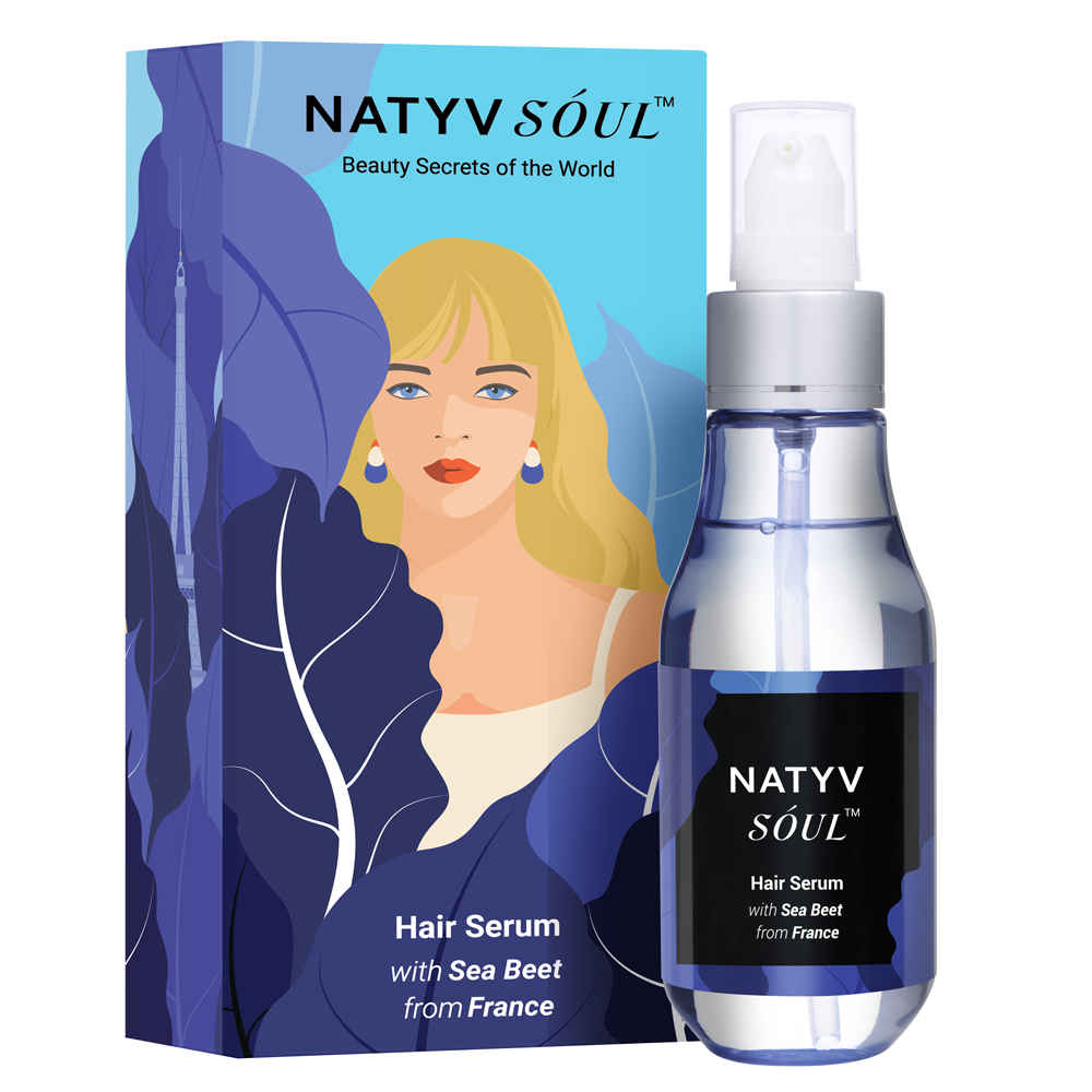 Buy Natyv Soul Hair Serum with Sea Beet extract from France | for Men & Women | All Hair Types | Hair Styling & Smoothing | With French Sea Beet Extract & Moroccan Argan Oil - Purplle