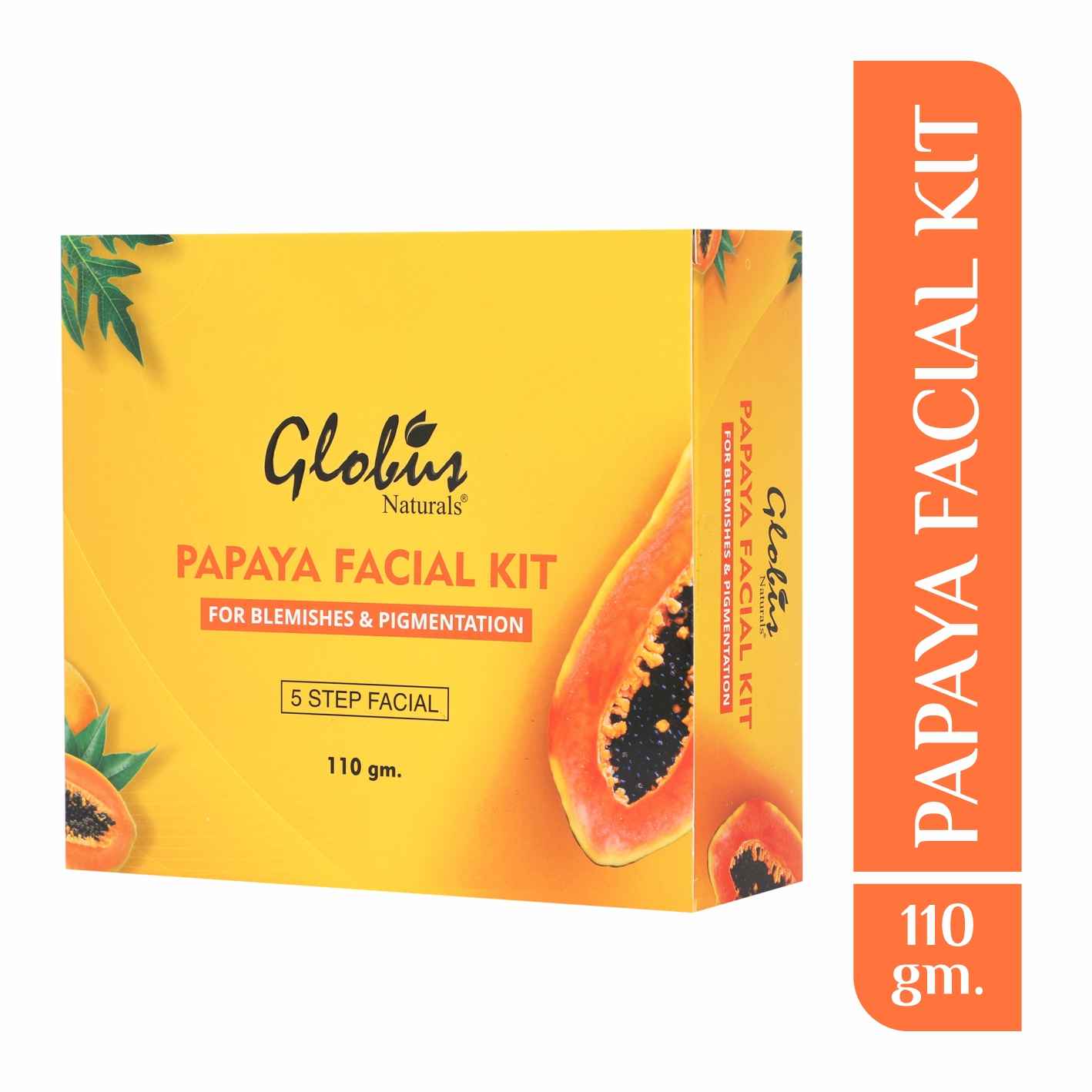 Buy Globus Naturals Anti-Tan Papaya Facial Kit For Flawless Skin | 5 Step Tan Removal Kit |Paraben Free | Salon Grade| For All Skin Types (110 gm) - Purplle