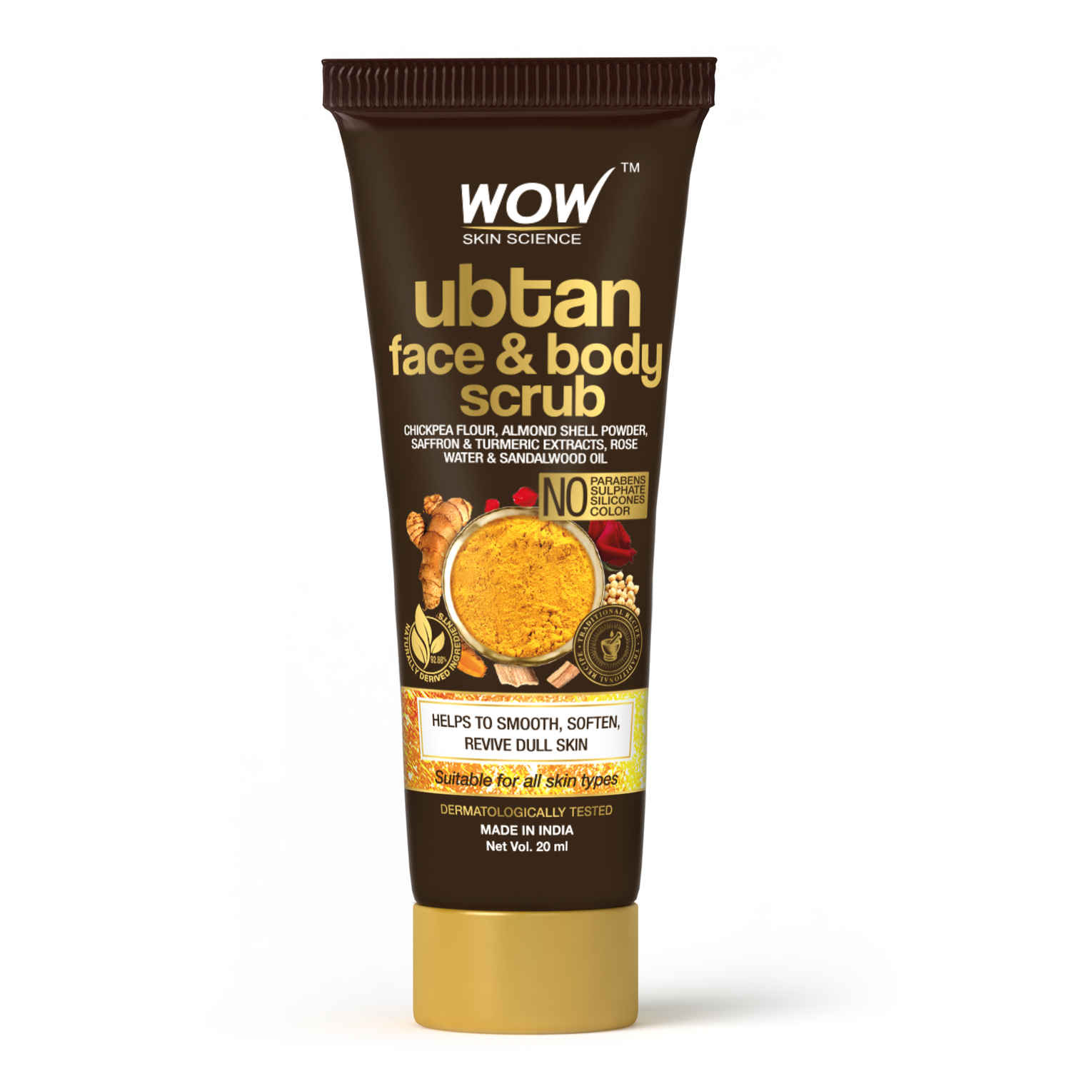 Buy WOW Skin Science Ubtan FaceScrub (20 ml) Tube - Purplle