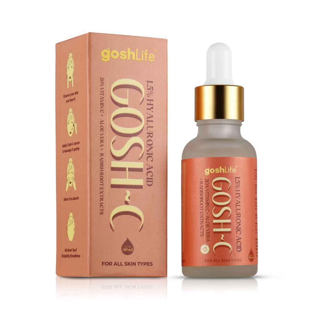 Buy GoshLife Gosh-C 20% Vitamin C Face Serum,1.5% Hyaluronic acid, Brightening, Dark Spots, Anti-Ageing, Reduces Hyper Pigmentation (30 ml) - Purplle