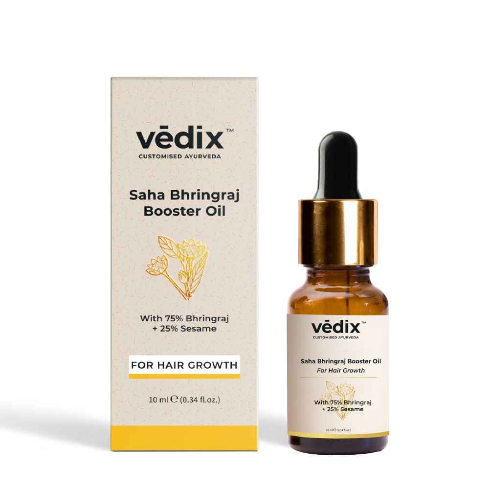Buy Vedix Customised Ayurvedic Hair Oil | Saha Bhringraj Booster Oil | For Hair Growth And Thick Hair | With Bhringraj And Sesame - Purplle