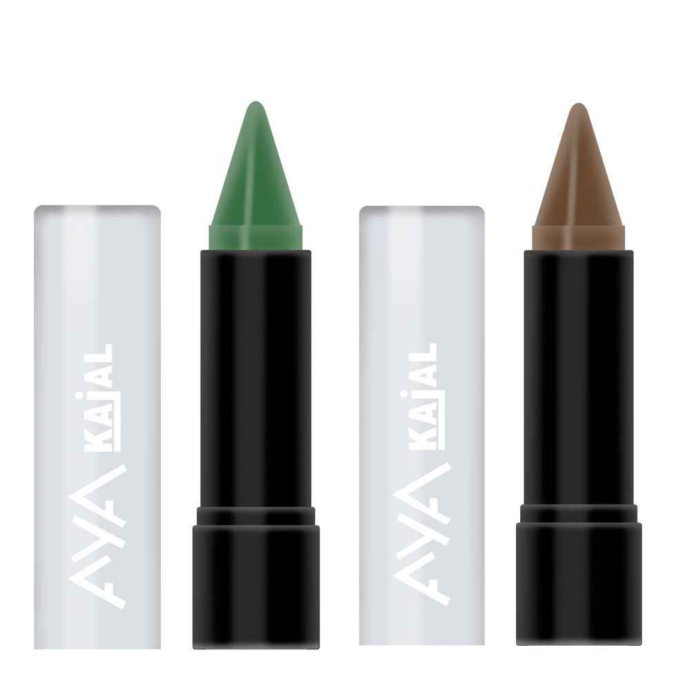 Buy AYA Kajal Set of 2, Brown and Green (2.4 g + 2.4 g) - Purplle
