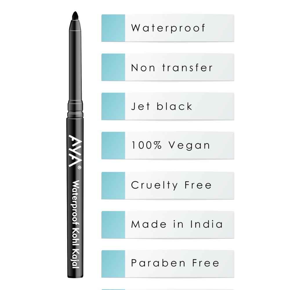 Buy AYA Waterproof Kohl Kajal, Jet Black (0.28 gm) - Purplle
