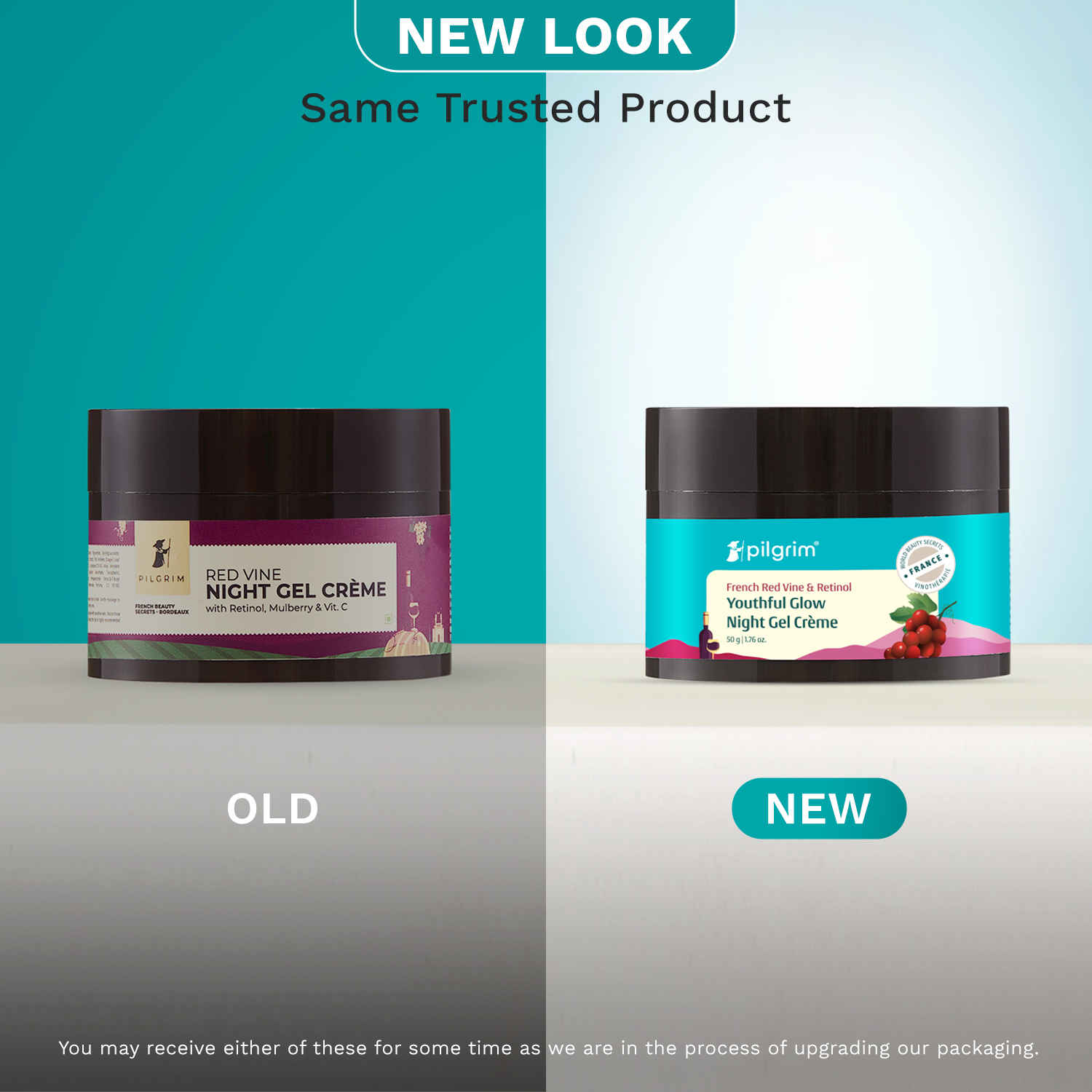 Buy Pilgrim French Red Vine Night Gel Creme with Retinol, Mulberry & Vitamin C For Glowing Skin (50 gm) - Purplle