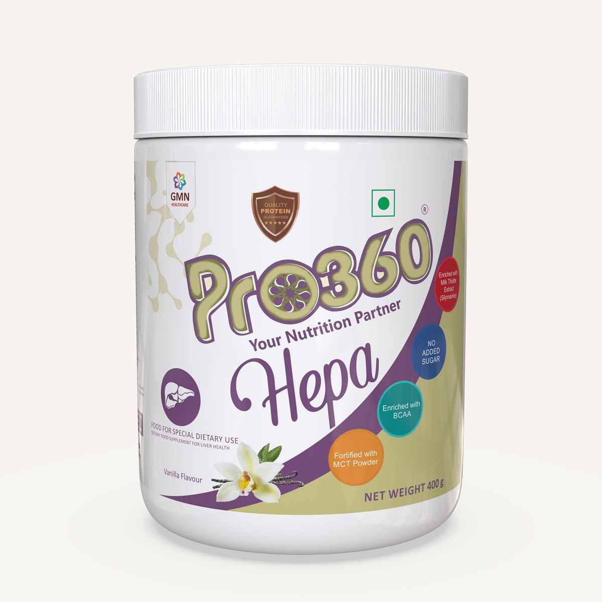 Buy PRO360 Hepa Nutritional Protein Drink (Vanilla Flavour)Supplement For Liver Care, 400 Gm Protein Blends  (400 g, VANILLA) - Purplle