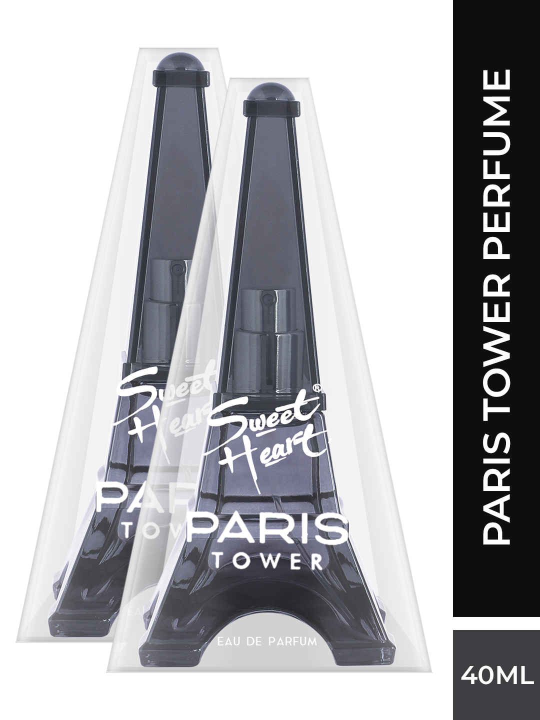 Buy Sweet Heart Black Paris Tower Long Lasting Imported Eau De Parfum, 40ml (Pack Of 2) - Purplle