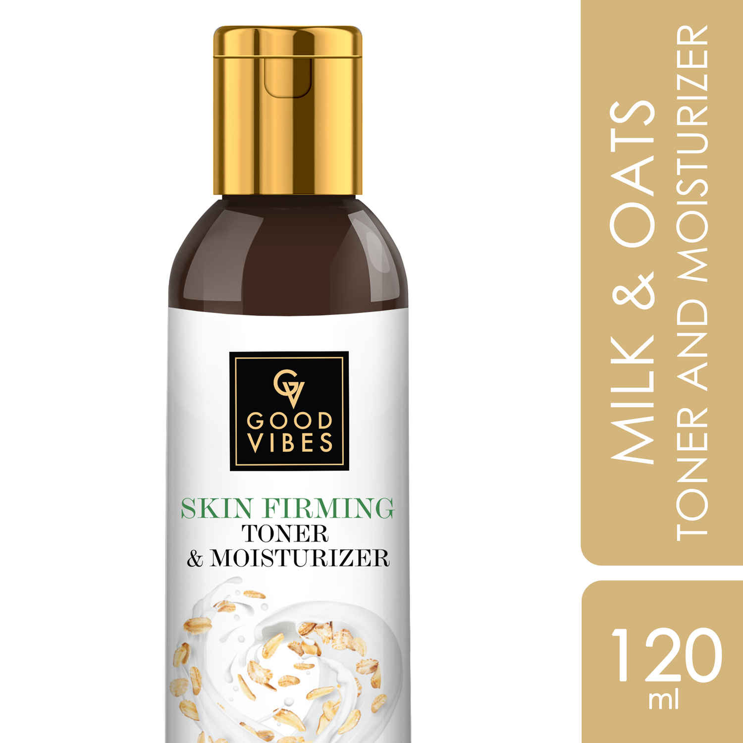 Buy Good Vibes Milk & Oats Skin Firming Toner and Moisturizer | Vegan, No Alcohol, No Parabens, No Sulphates, No Mineral Oil, No Animal Testing (120 ml) - Purplle