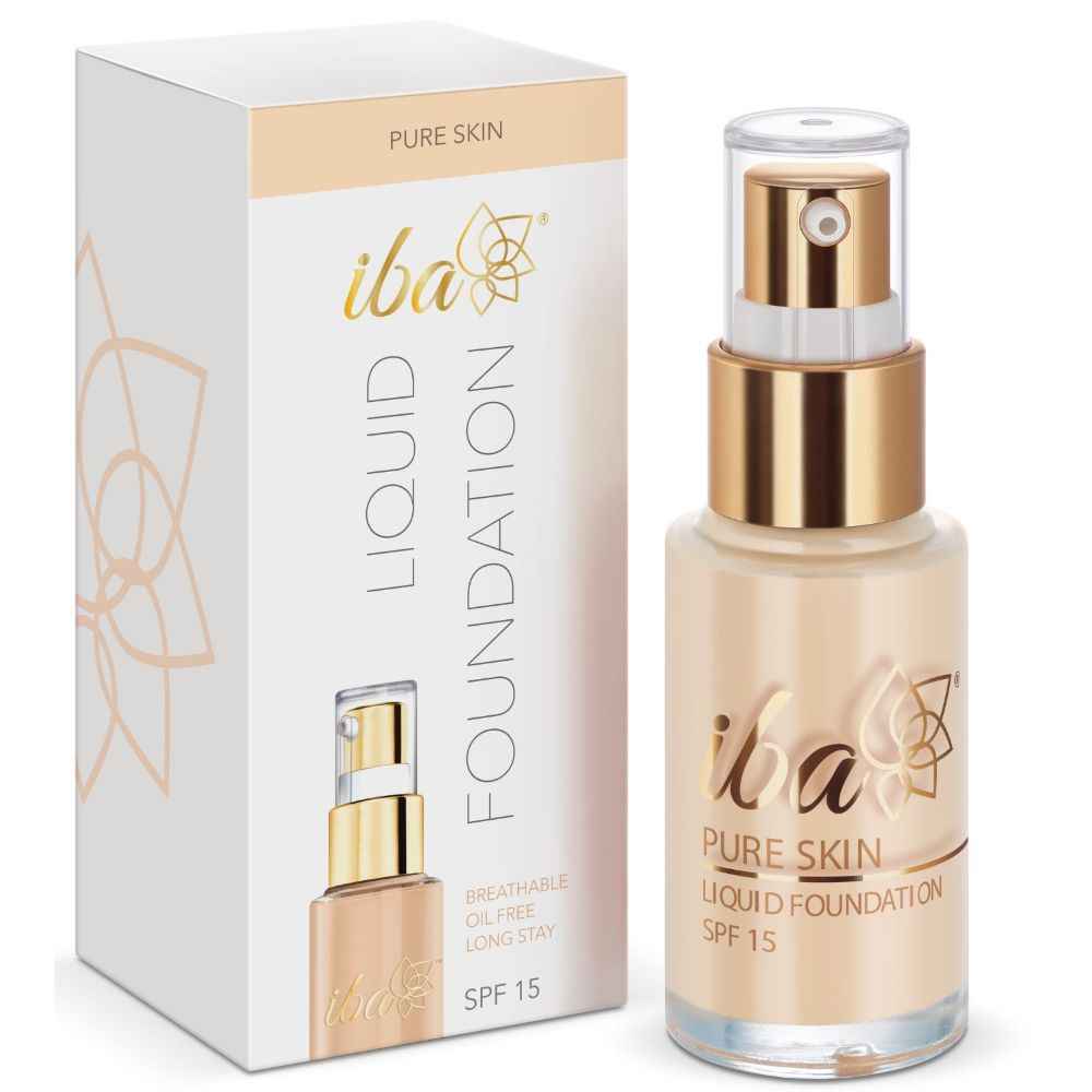 Buy Iba Pure Skin Liquid Foundation - Snow White, 30 ml | Full Coverage l Long Lasting | Lightweight l Oil Free Matte Finish | SPF 15 | Vegan & Cruelty Free - Purplle