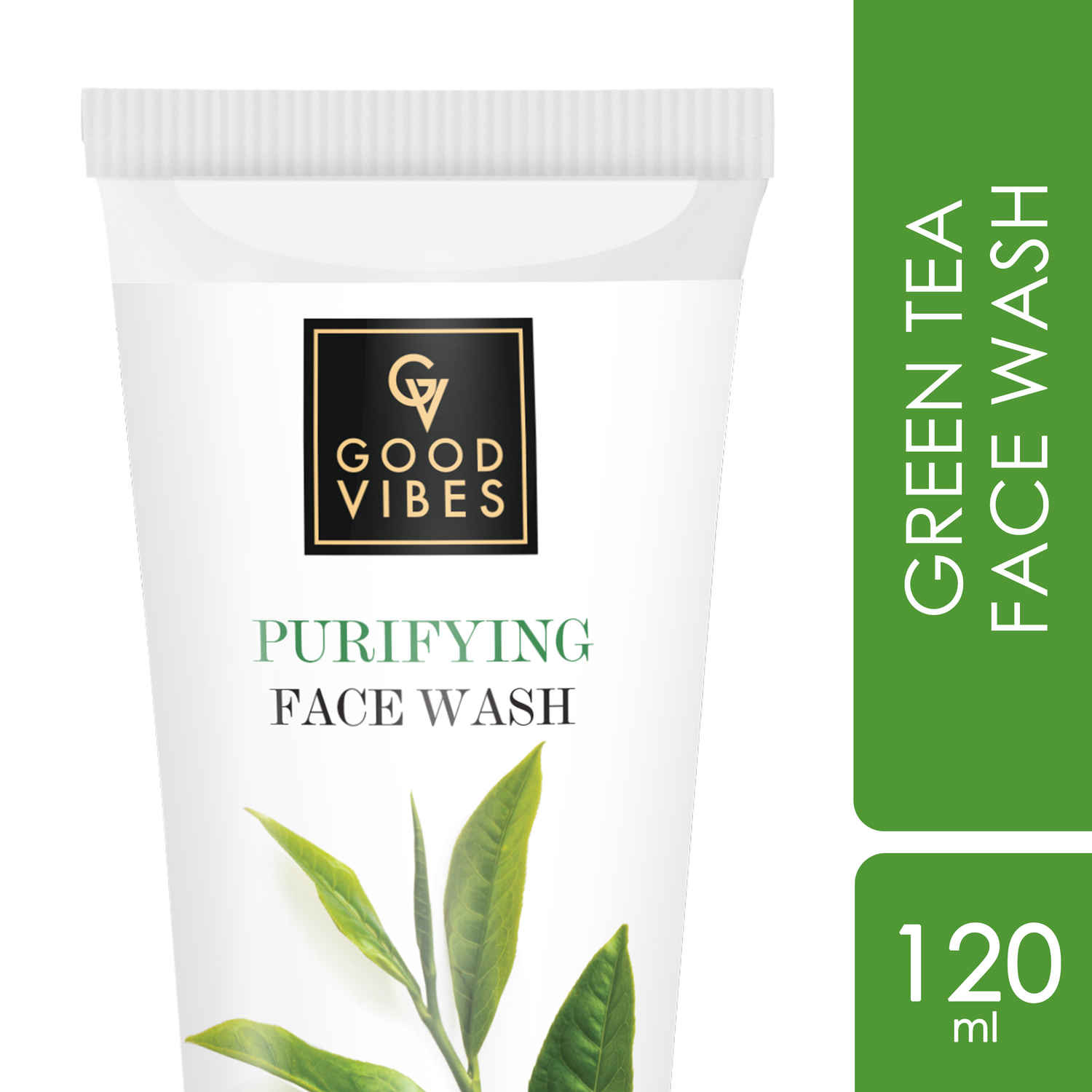 Buy Good Vibes Green Tea Purifying Face Wash (Tube) | Deep Cleansing, Prevents Acne | With Aloe Vera | No Parabens, No Mineral Oil, No Animal Testing (120 ml) - Purplle